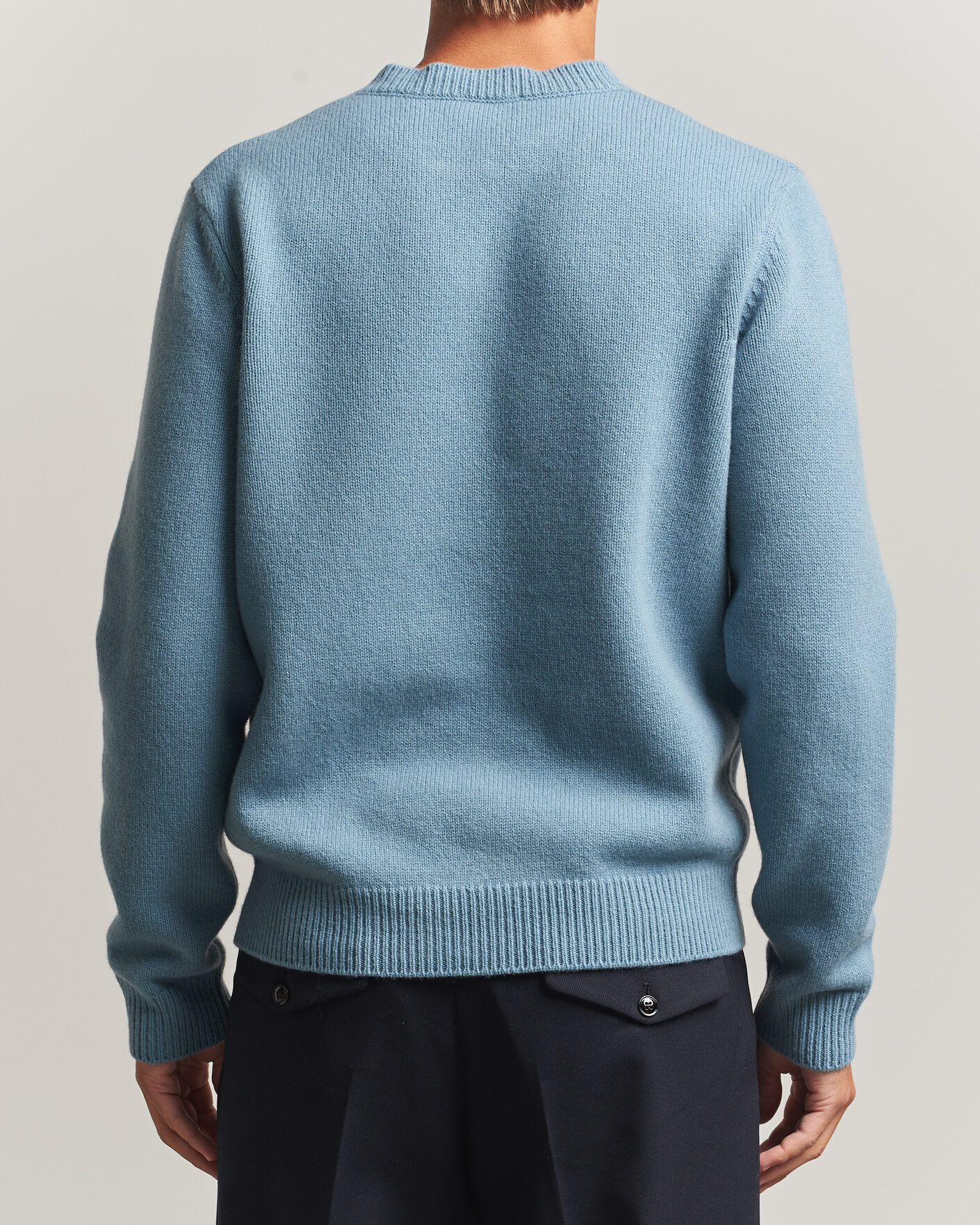 Herr | Tröjor | A.P.C. | Edmond Wool Knitted Sweater Light Blue Melange
