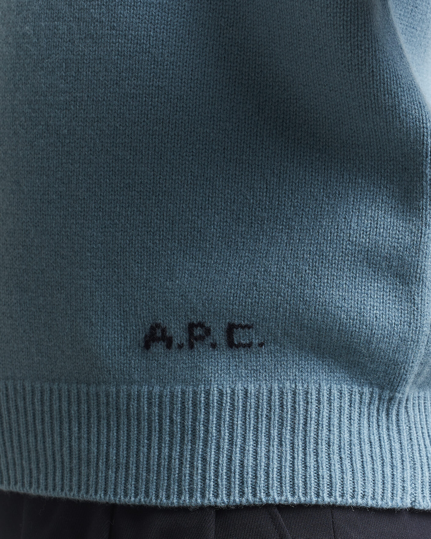 Herr | Tröjor | A.P.C. | Edmond Wool Knitted Sweater Light Blue Melange