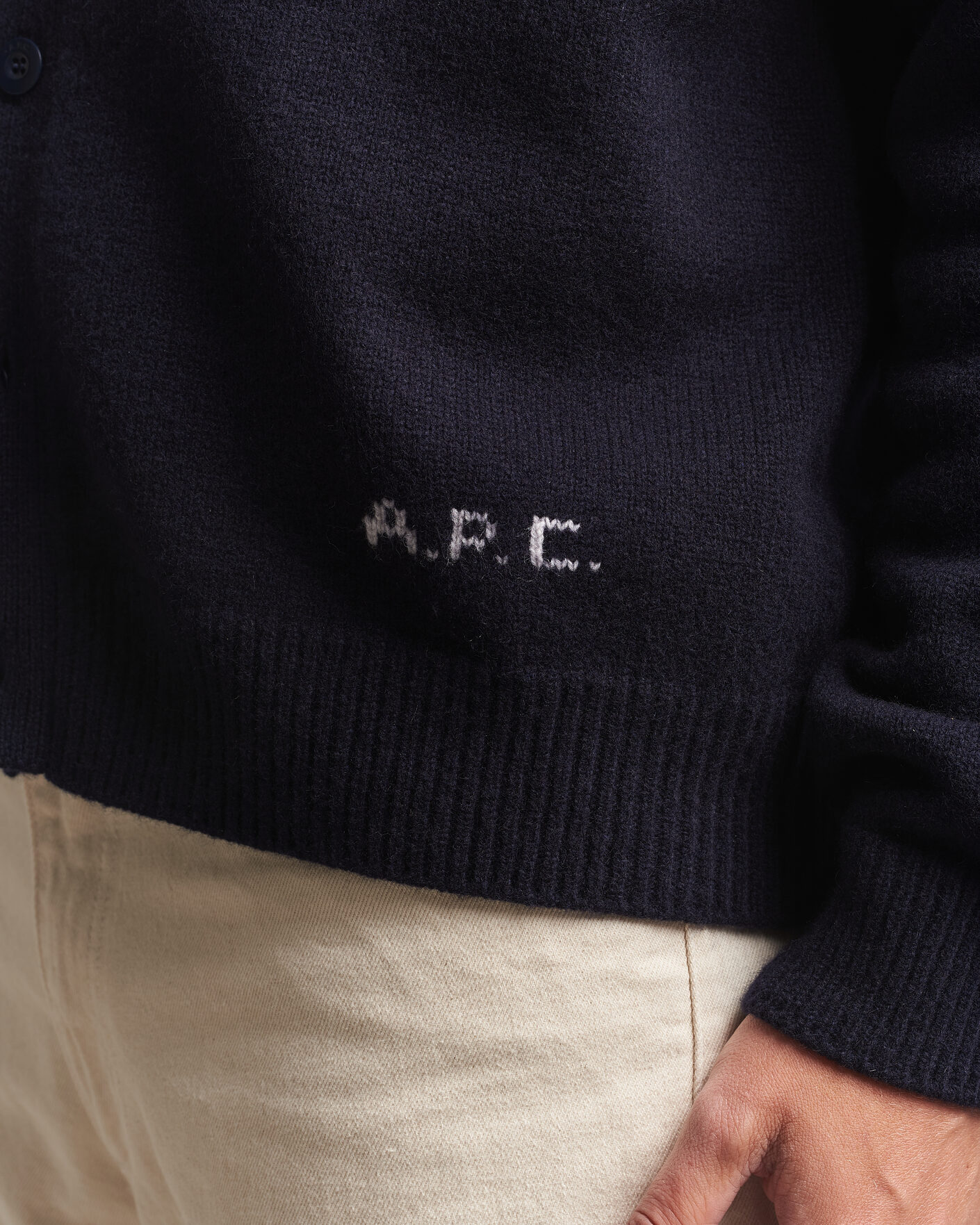 Herr | Tröjor | A.P.C. | Kevin Wool Knitted Cardigan Dark Navy
