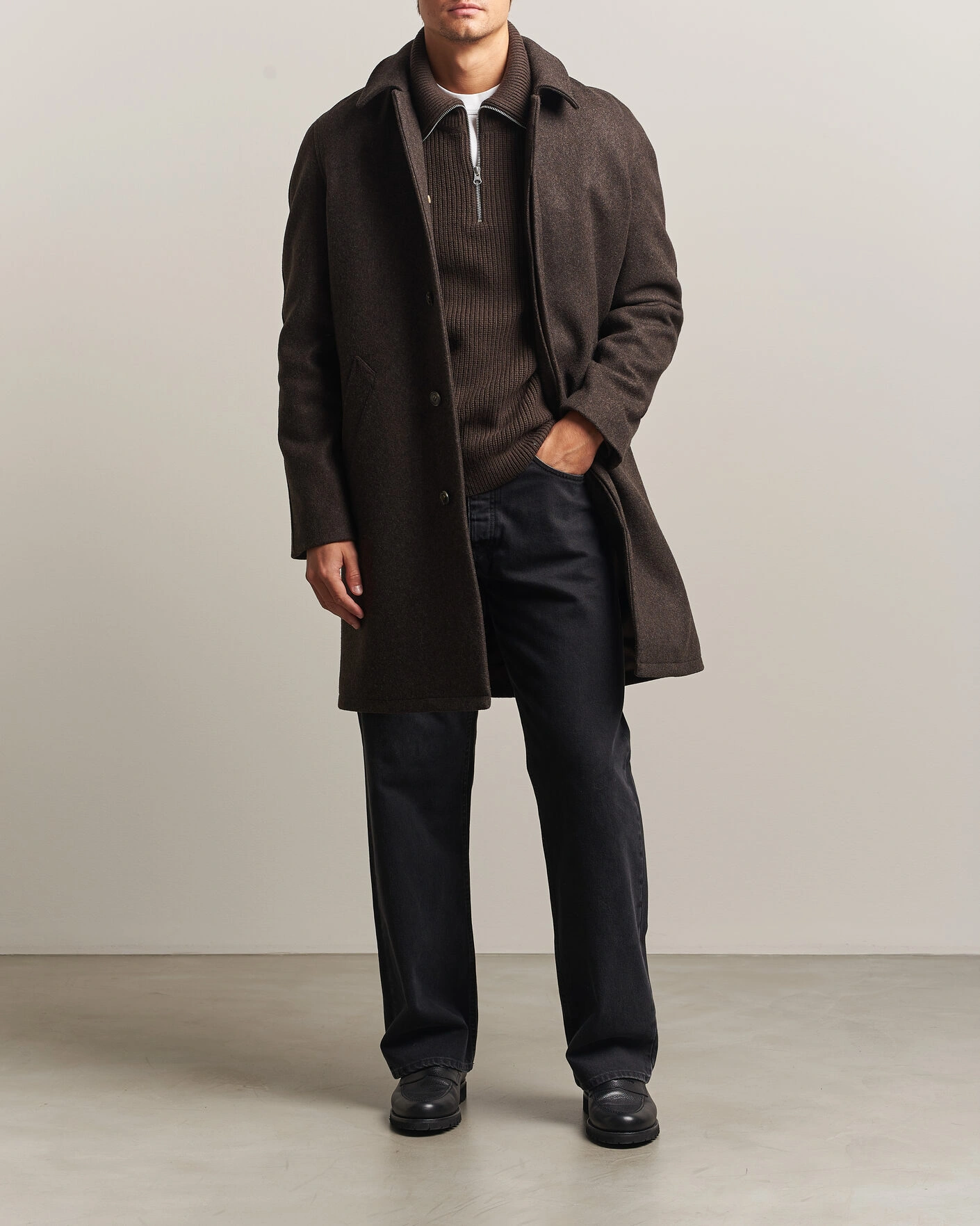 Herr | Jackor | A.P.C. | Auster Wool Coat Maroon Melange