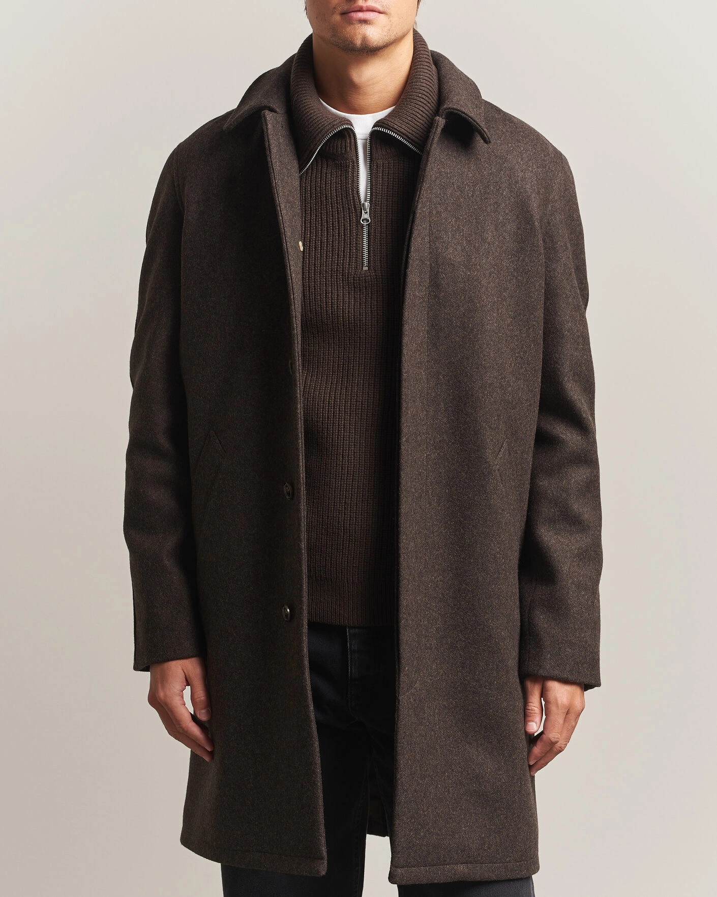 Herr | Jackor | A.P.C. | Auster Wool Coat Maroon Melange
