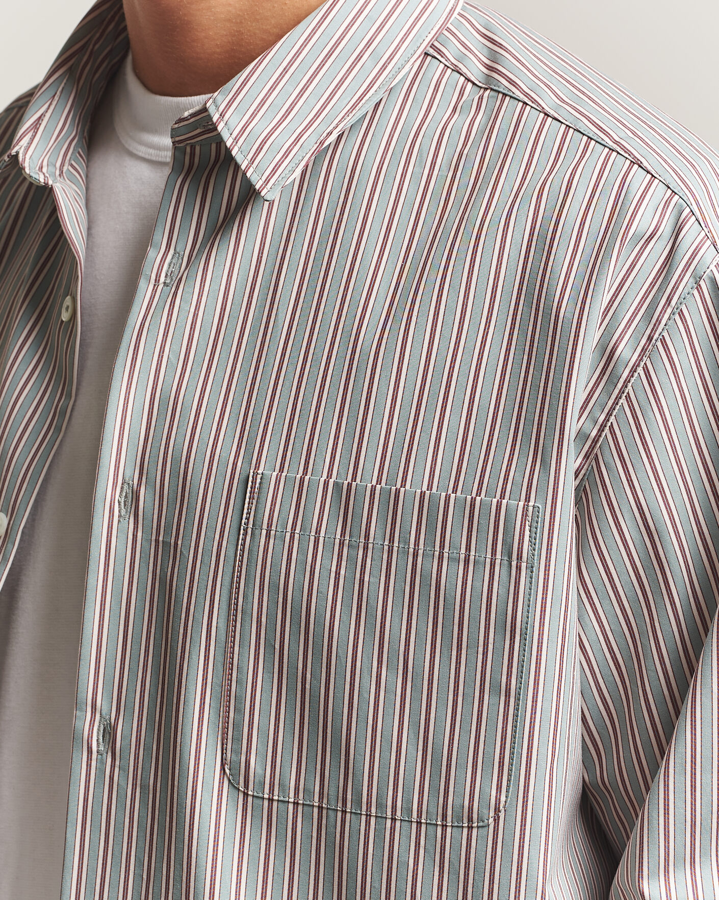Herr | Skjortor | A.P.C. | Malo Cotton Striped Shirt Almond Green