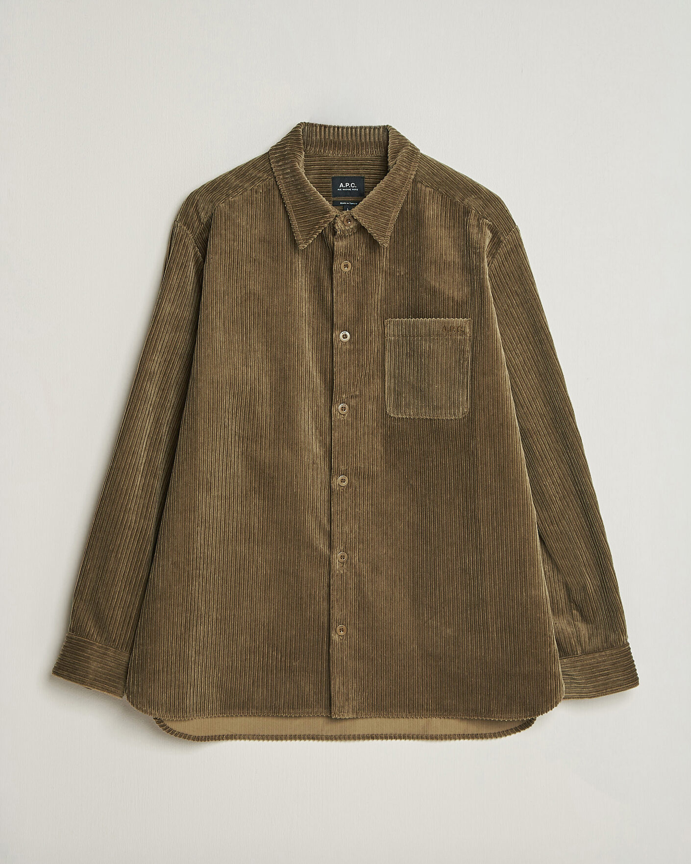Herr | Skjortor | A.P.C. | Mateo Corduroy Overshirt Taupe