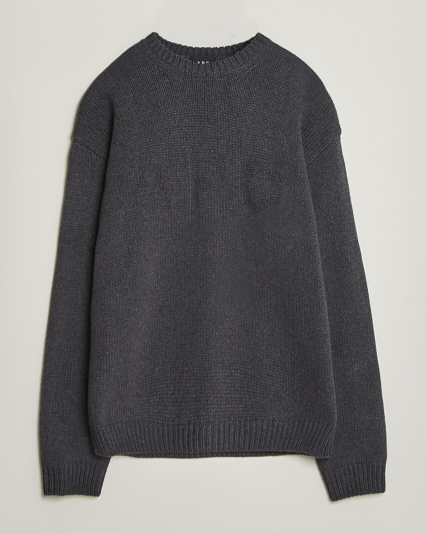 Herr | Tröjor | A.P.C. | George Wool Knitted Sweater Anthracite Melange