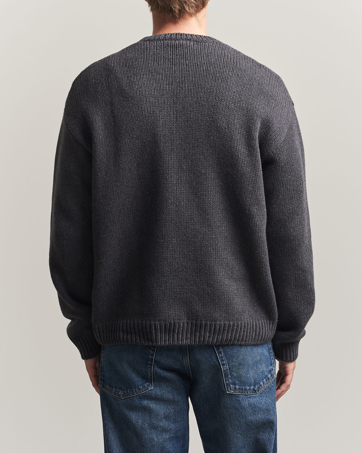 Herr | Tröjor | A.P.C. | George Wool Knitted Sweater Anthracite Melange