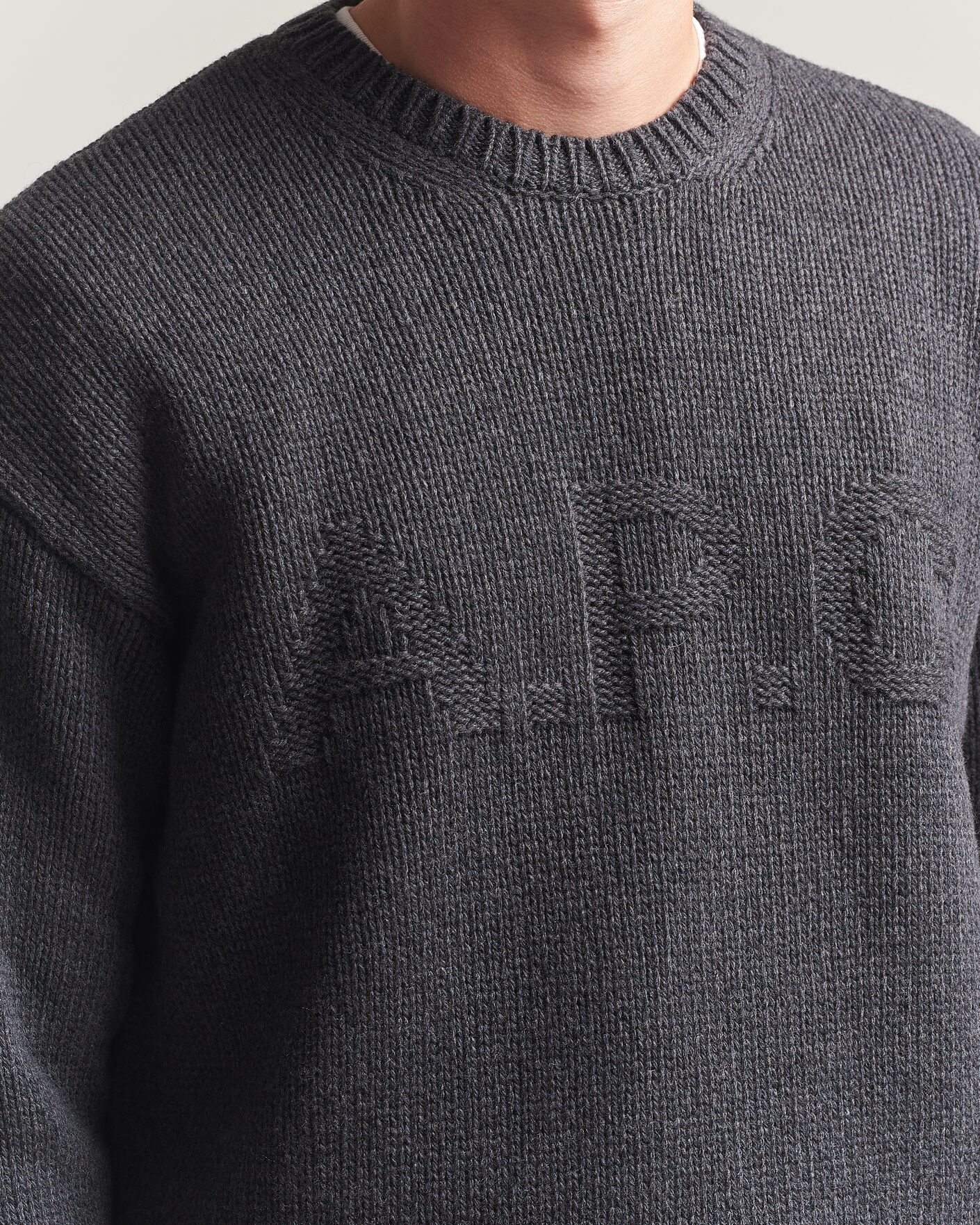 Herr | Tröjor | A.P.C. | George Wool Knitted Sweater Anthracite Melange