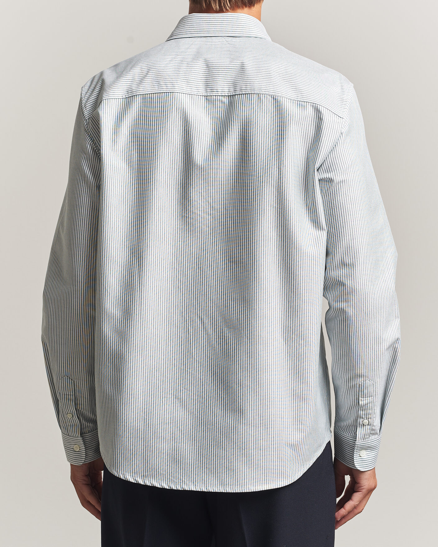 Herr | Skjortor | A.P.C. | Greg Striped Oxford Shirt Green/White