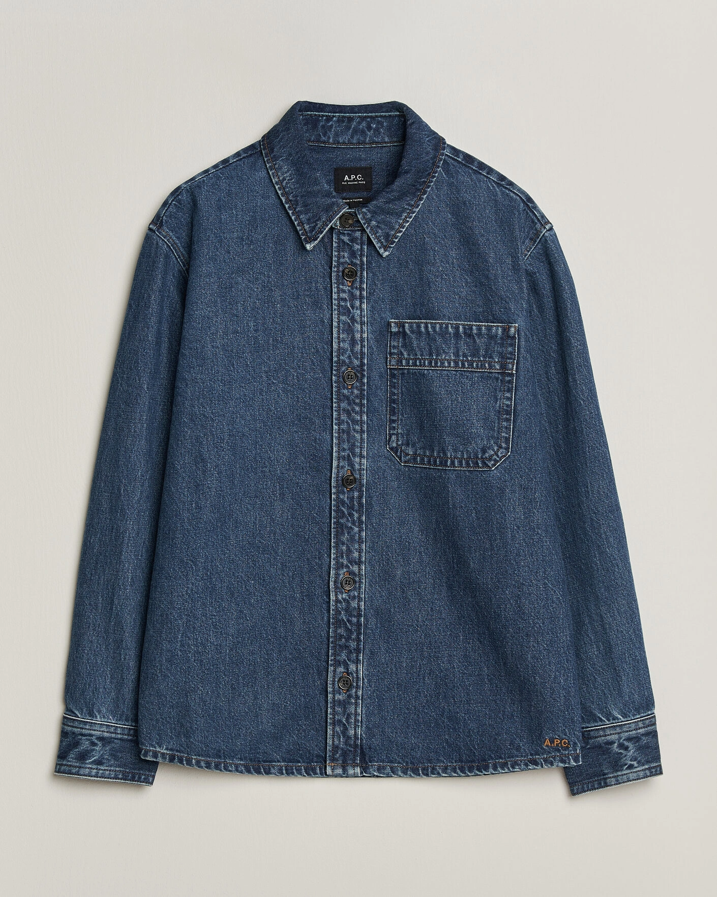 Herr | Skjortor | A.P.C. | Basile Denim Overshirt Washed Indigo