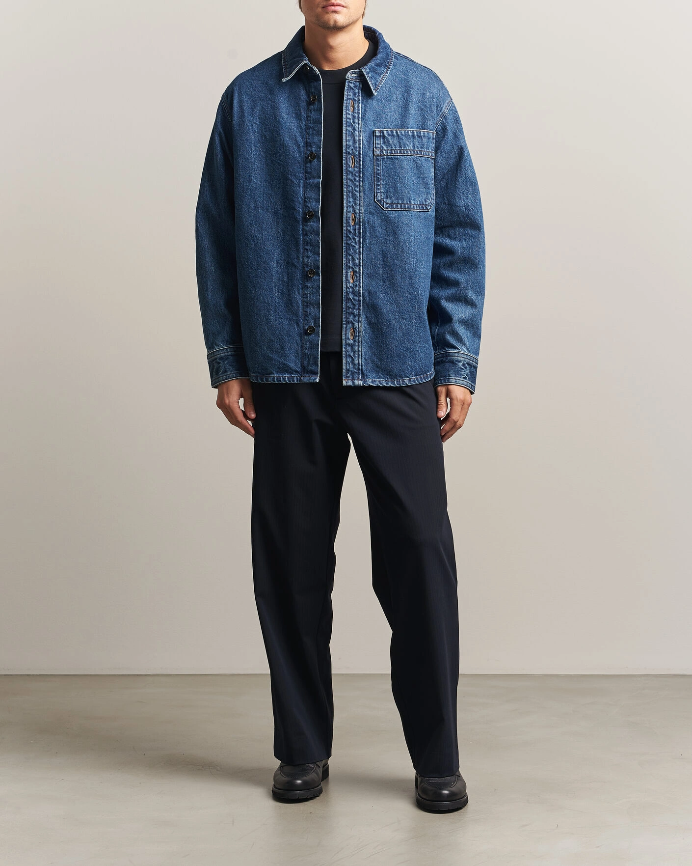 Herr | Skjortor | A.P.C. | Basile Denim Overshirt Washed Indigo
