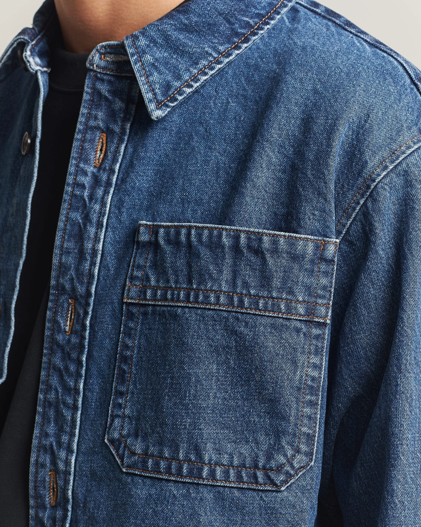 Herr | Skjortor | A.P.C. | Basile Denim Overshirt Washed Indigo