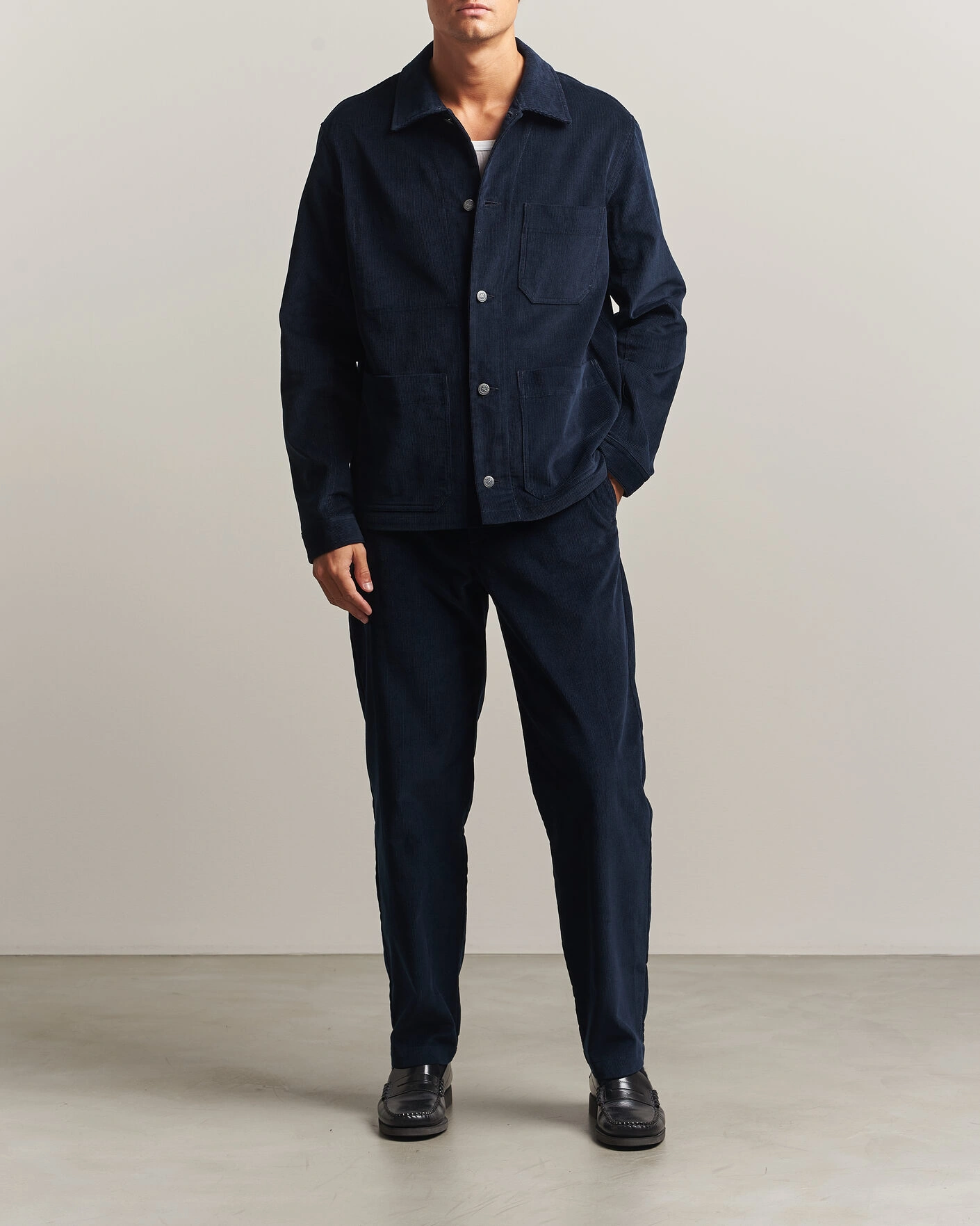 Herr | Skjortor | A.P.C. | New Rodney Corduroy Overshirt Dark Navy