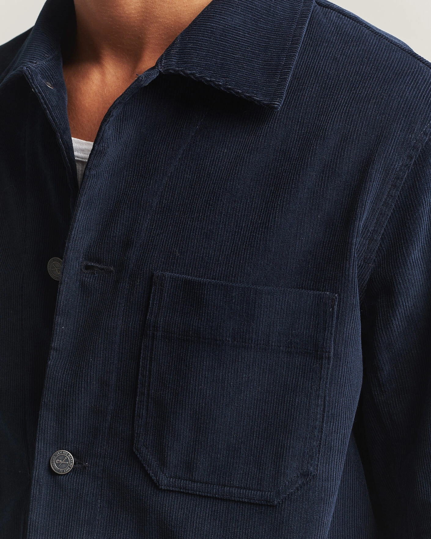 Herr | Skjortor | A.P.C. | New Rodney Corduroy Overshirt Dark Navy