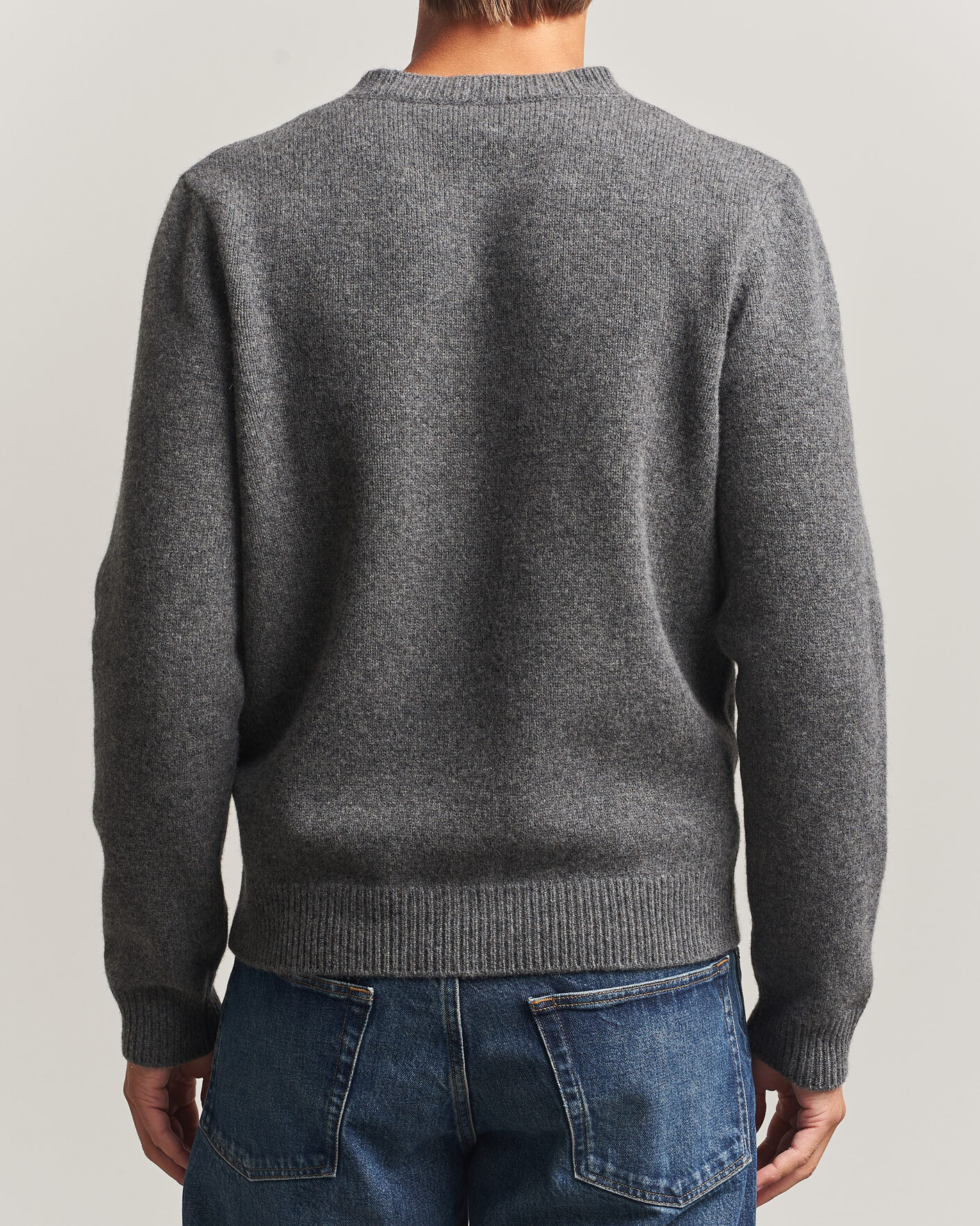 Herr | Tröjor | A.P.C. | Edmond Wool Knitted Sweater Anthracite Melange