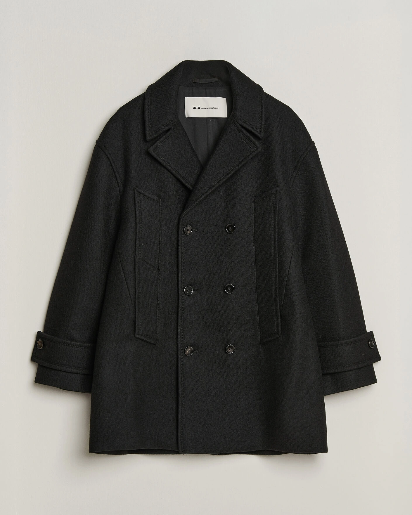 Herr | Jackor | AMI | Wool Peacoat Black