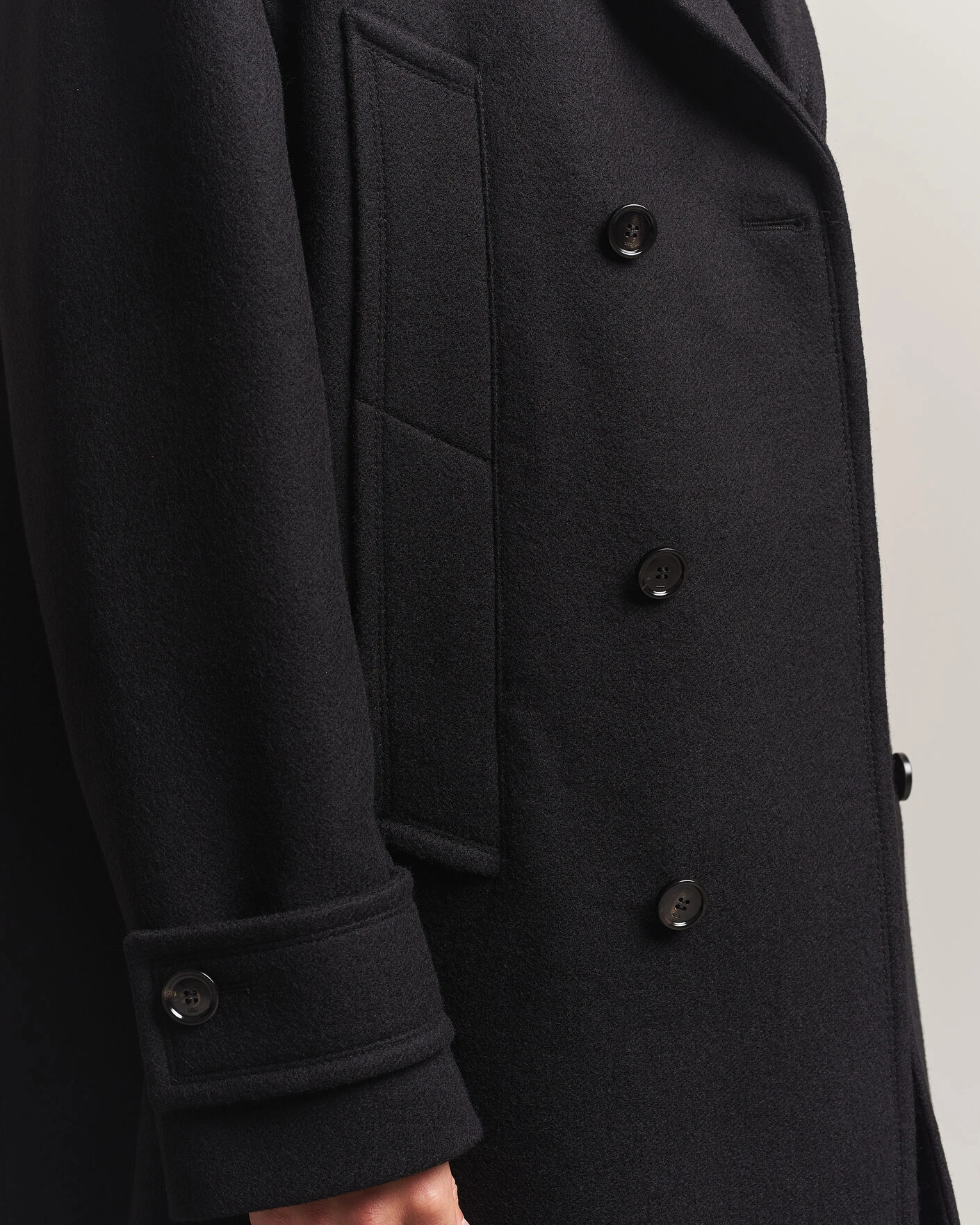 Herr | Jackor | AMI | Wool Peacoat Black