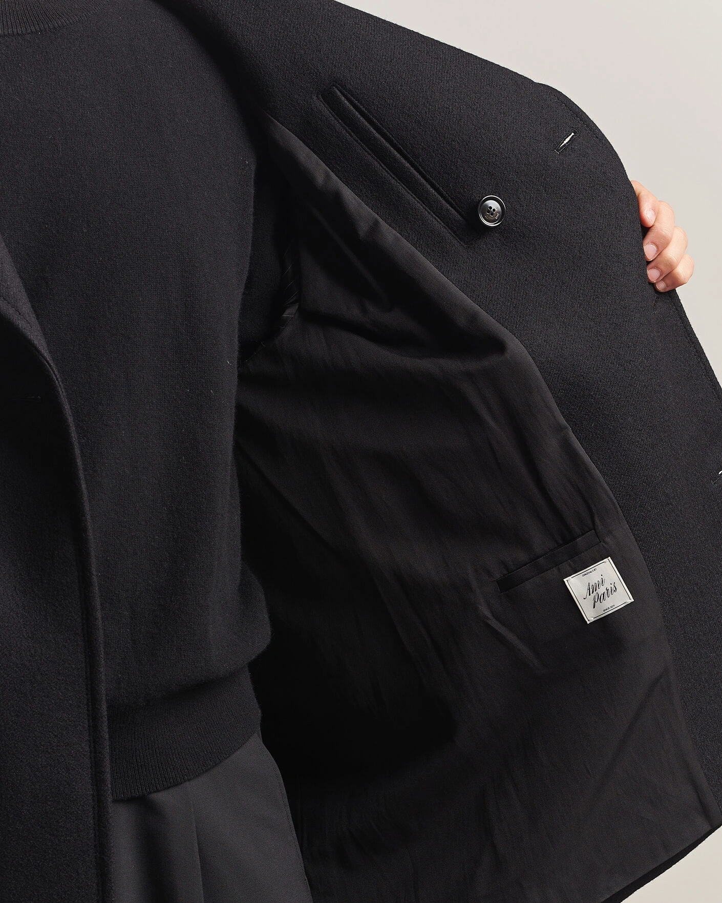 Herr | Jackor | AMI | Wool Peacoat Black