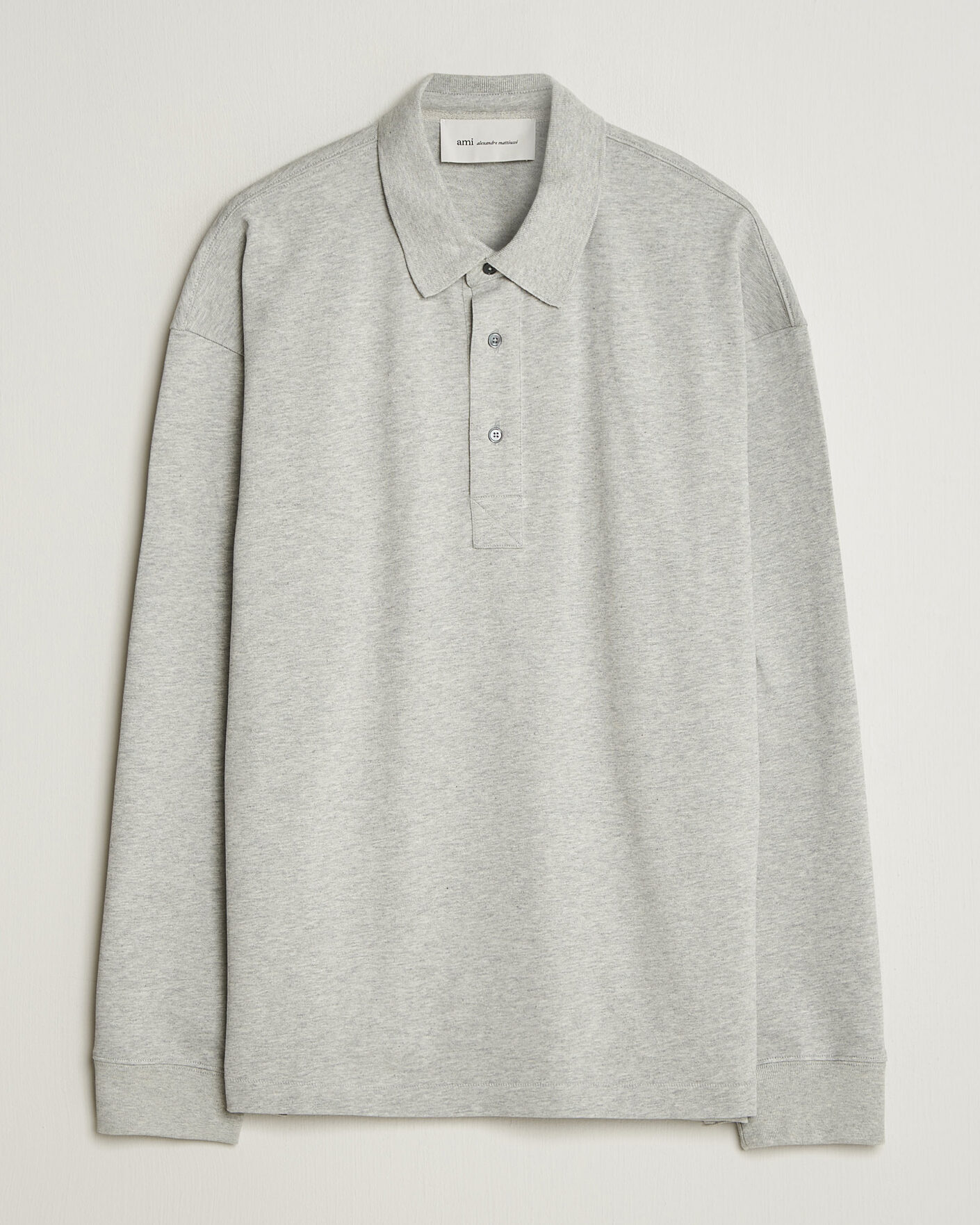 Herr | Tröjor | AMI | Heritage Logo Rugger Light Grey Melange