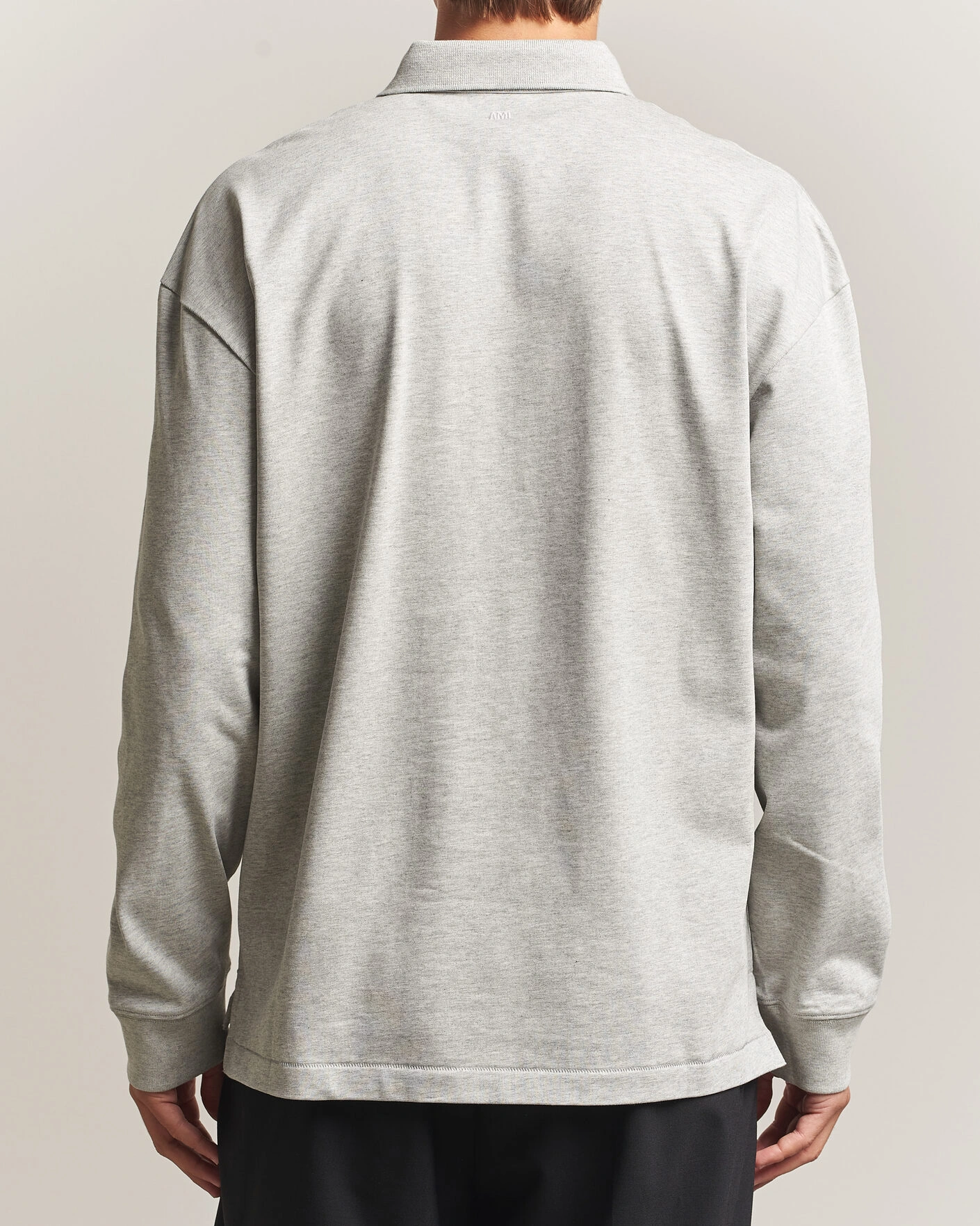 Herr | Tröjor | AMI | Heritage Logo Rugger Light Grey Melange