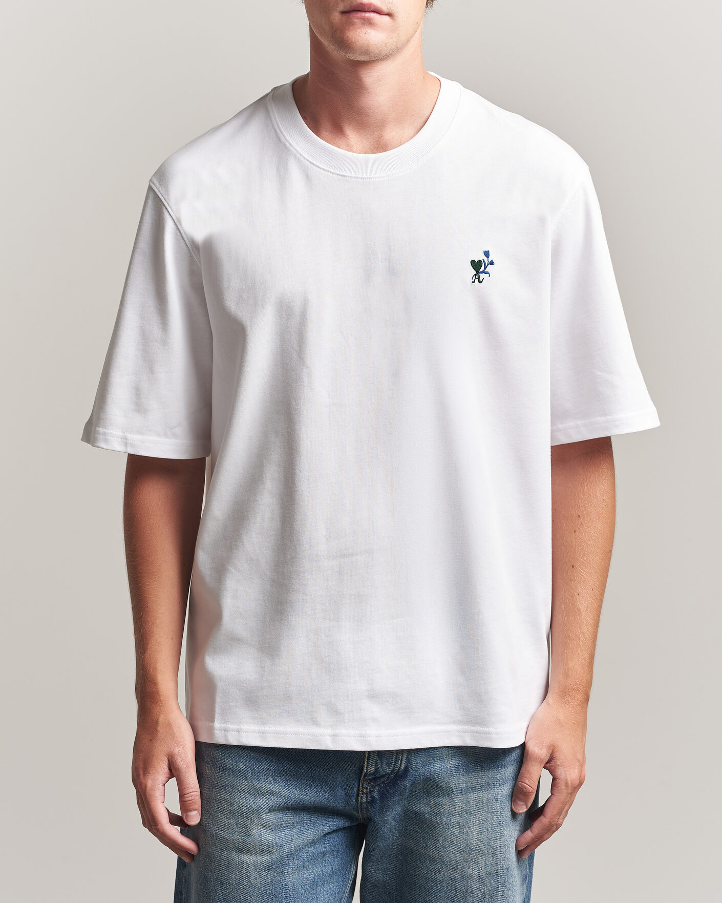 Herr | T-Shirts | AMI | Tulip Logo T-Shirt White