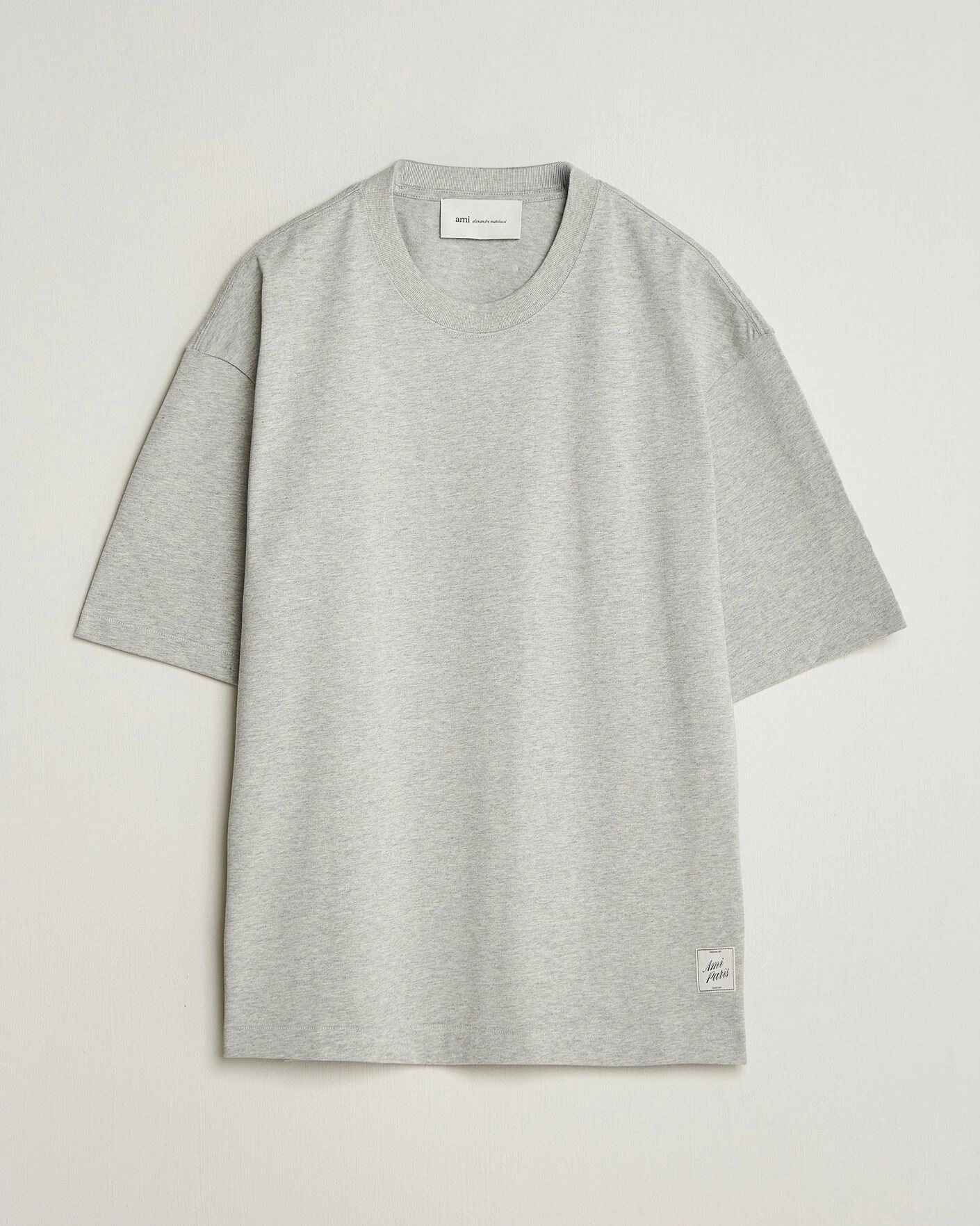 Herr | T-Shirts | AMI | Heritage Logo T-Shirt Light Grey Melange