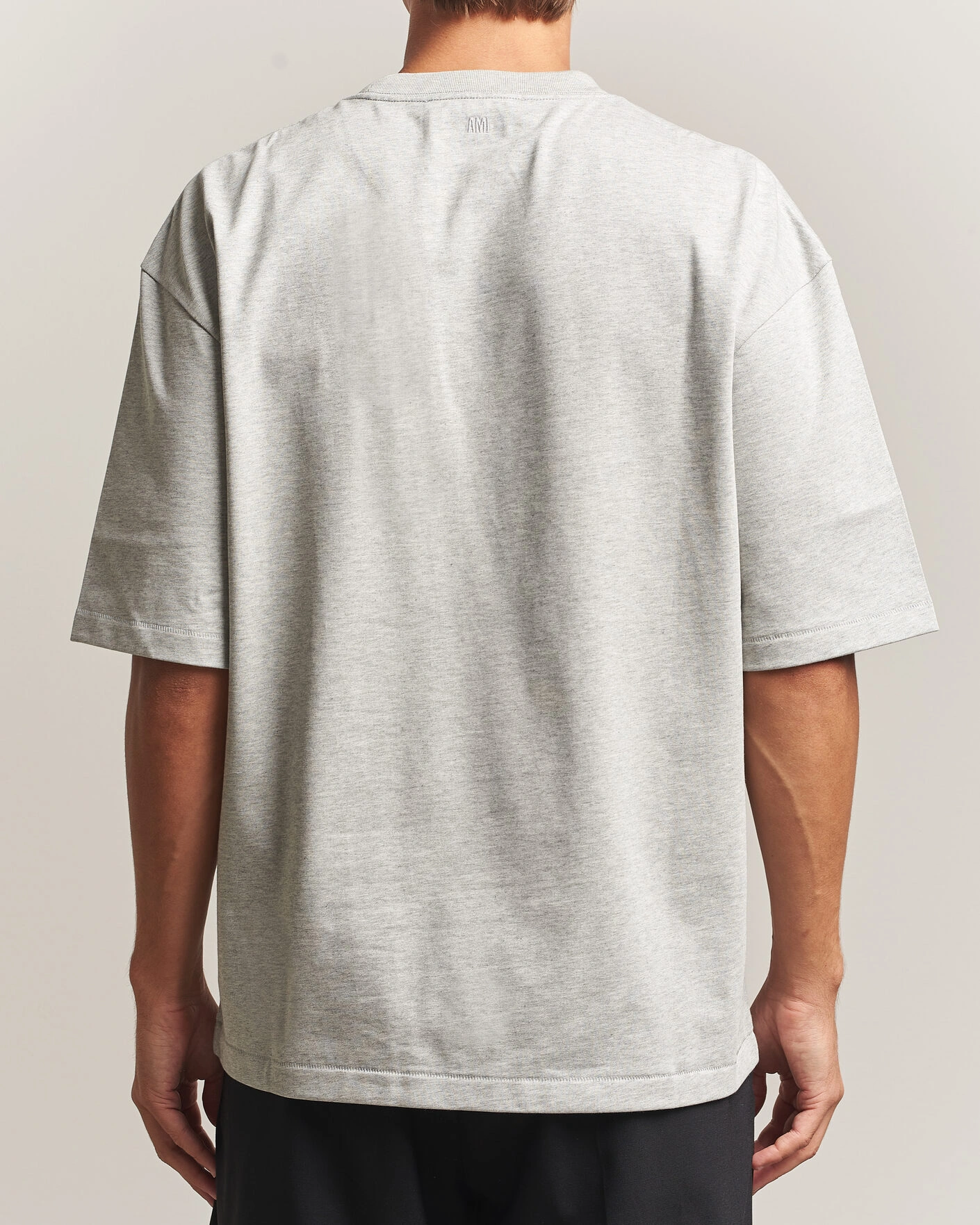 Herr | T-Shirts | AMI | Heritage Logo T-Shirt Light Grey Melange