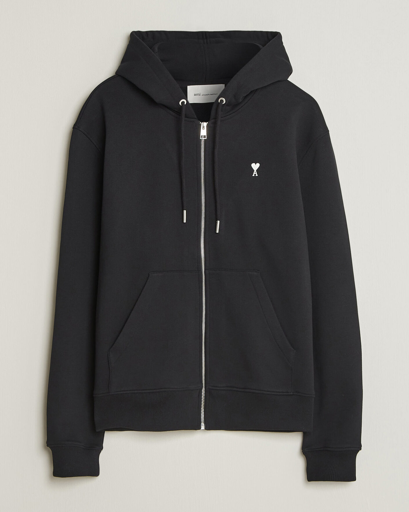Herr | Tröjor | AMI | Contrasted Heart Logo Full Zip Hoodie Black