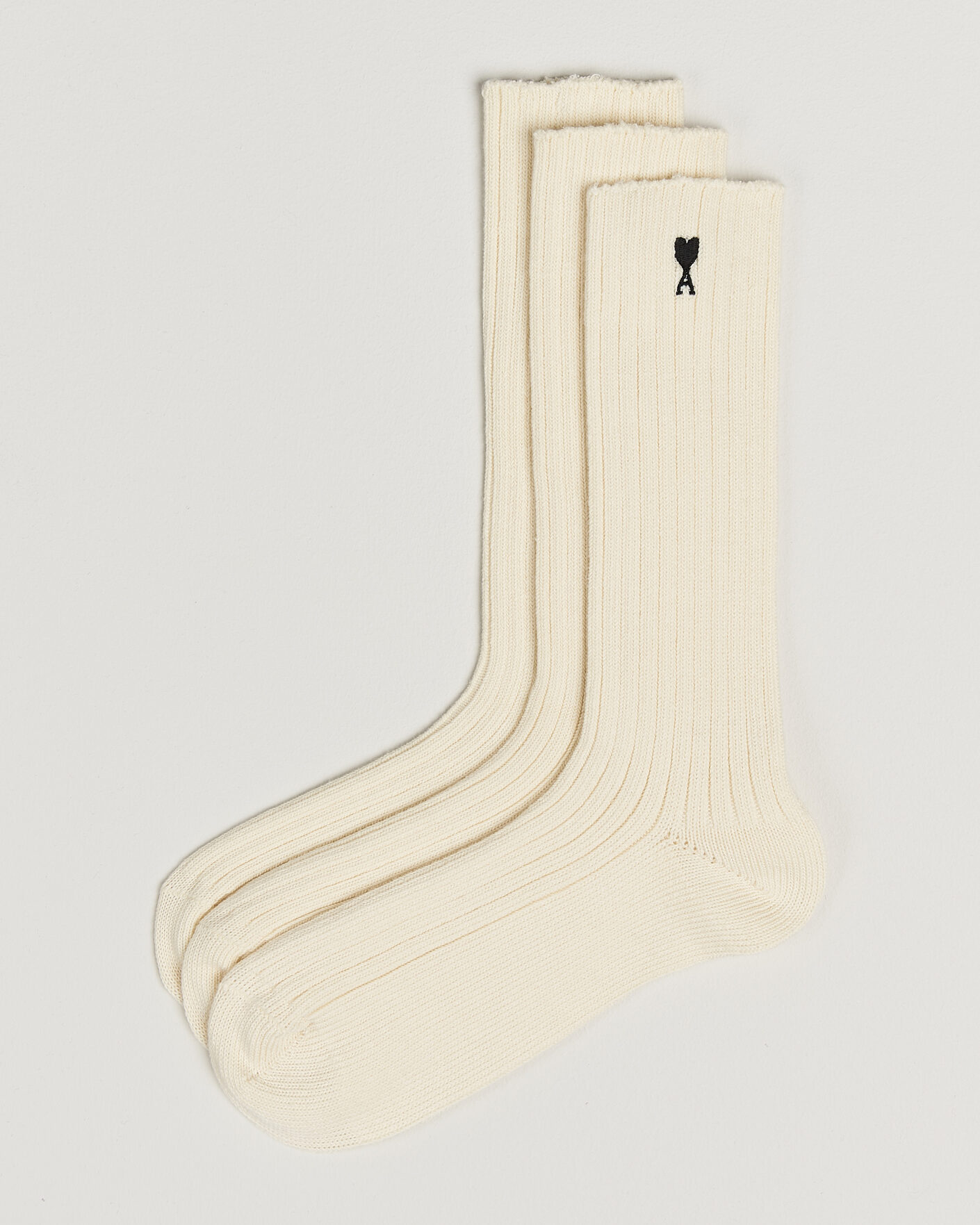 Herr | Underkläder | AMI | 3-Pack Heart Logo Cotton Socks Ivory