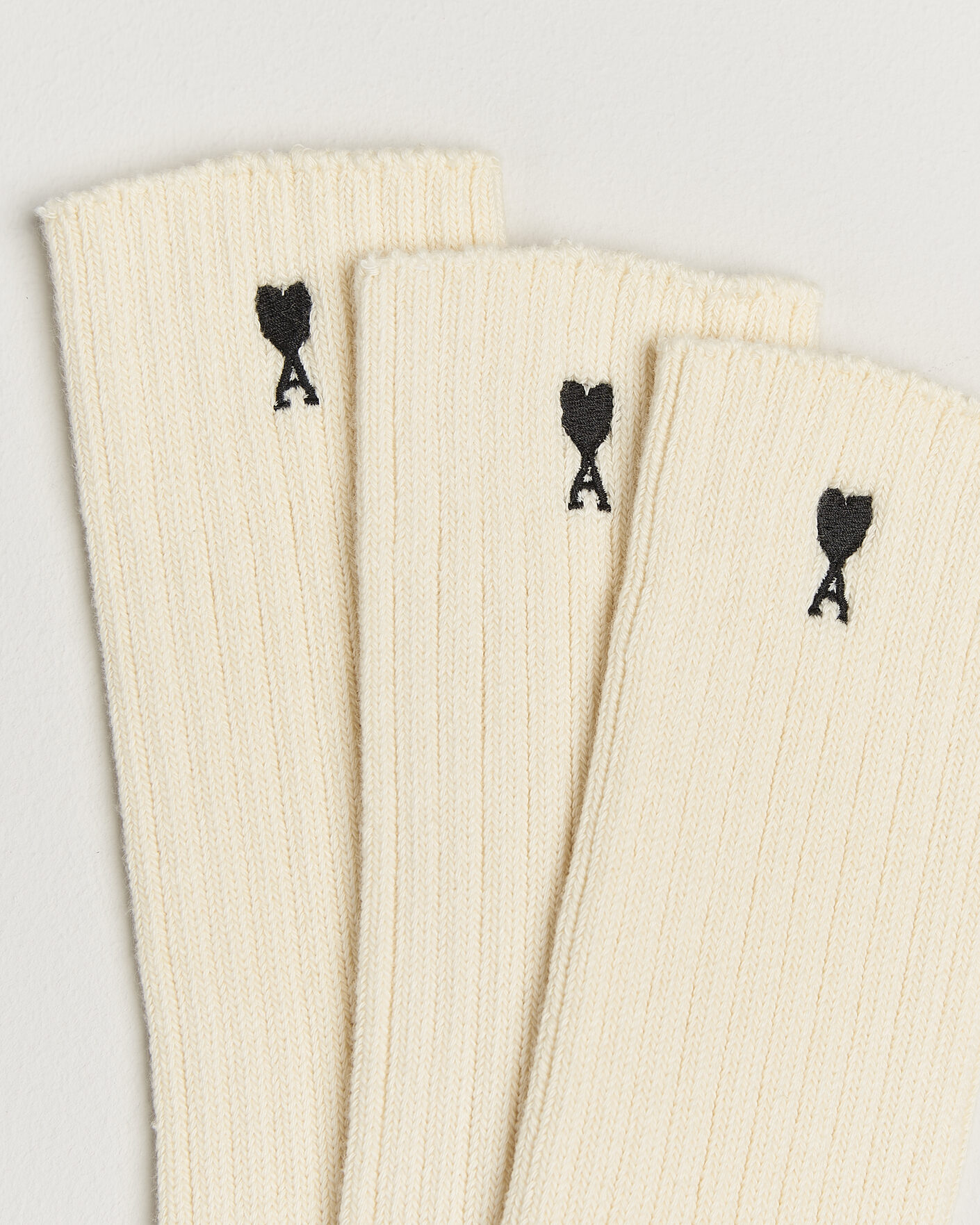 Herr | Underkläder | AMI | 3-Pack Heart Logo Cotton Socks Ivory