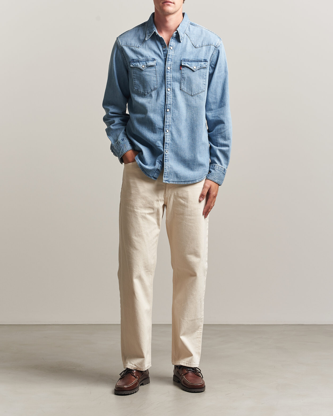 Herr | Skjortor | Levi's | Barstow Western Standard Shirt Blue Sky Mountain Light