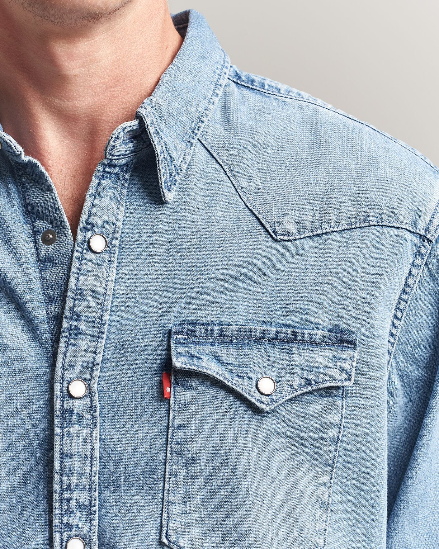 Herr | Skjortor | Levi's | Barstow Western Standard Shirt Blue Sky Mountain Light