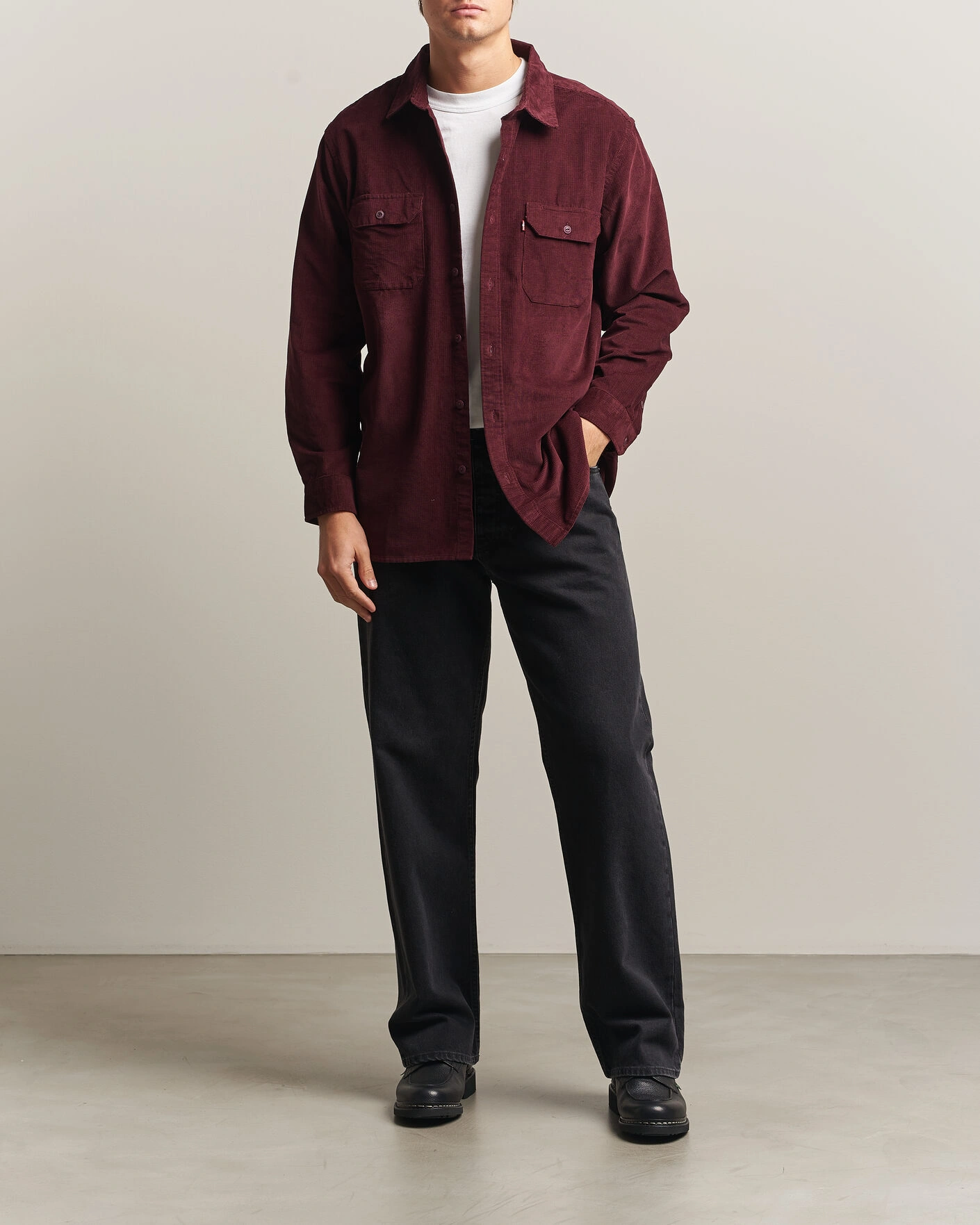 Herr | Skjortor | Levi's | Jackson Corduroy Worker Shirt Vineyard Wine