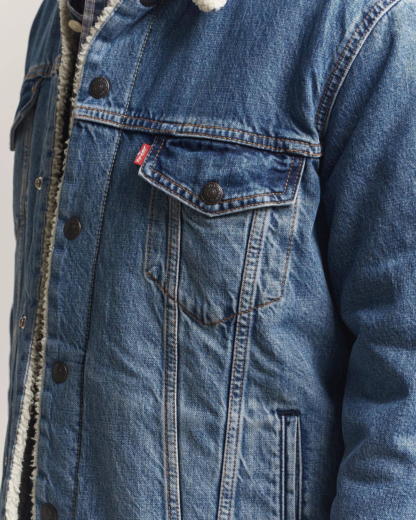 Herr | Jackor | Levi's | Type 3 Sherpa Trucker Washed Away