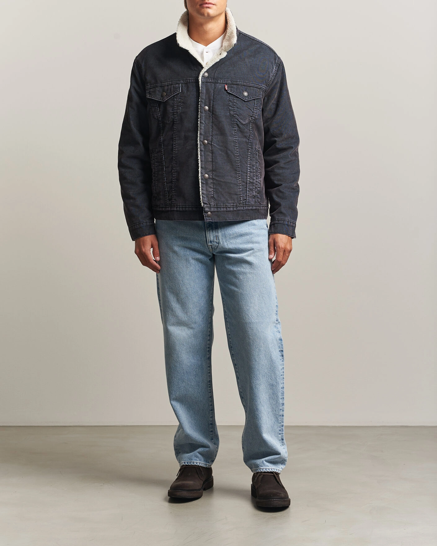 Herr | Jackor | Levi's | Type 3 Sherpa Trucker Worn-In Delft Steelhead