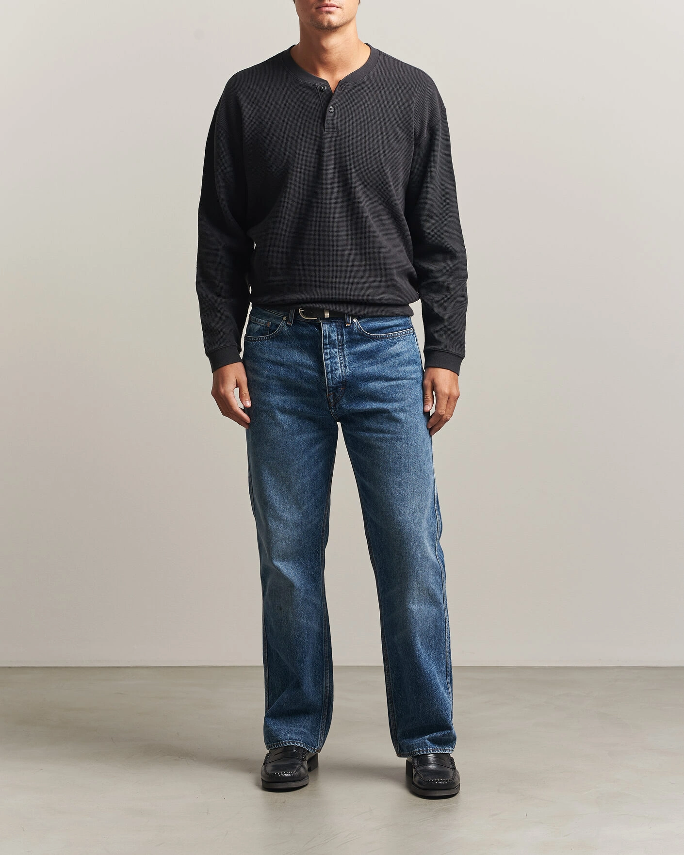 Herr | Tröjor | Levi's | Relaxed Henley Mineral Black