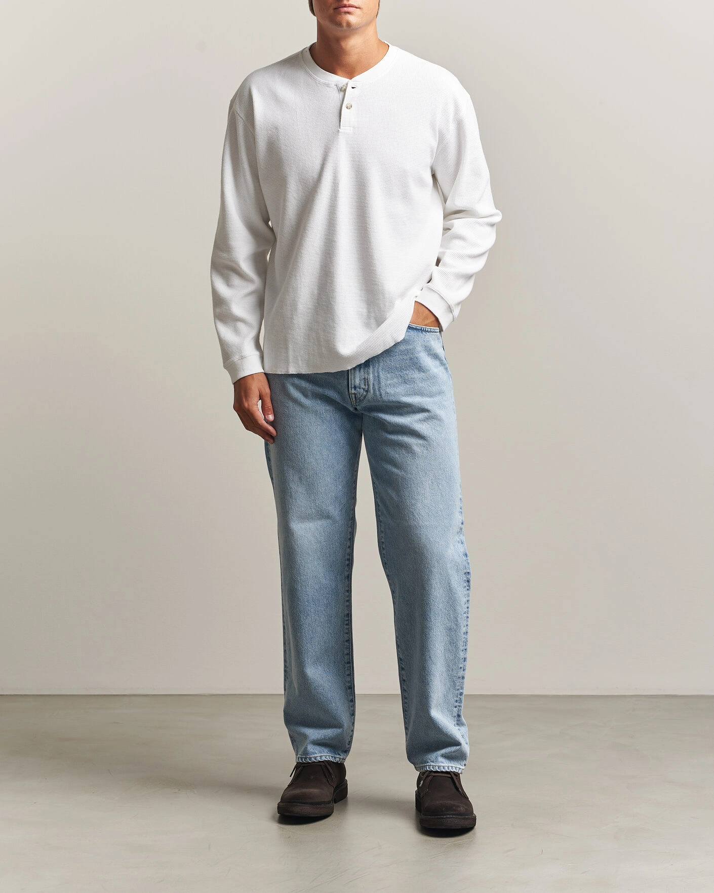 Herr | Tröjor | Levi's | Relaxed Henley Bright White