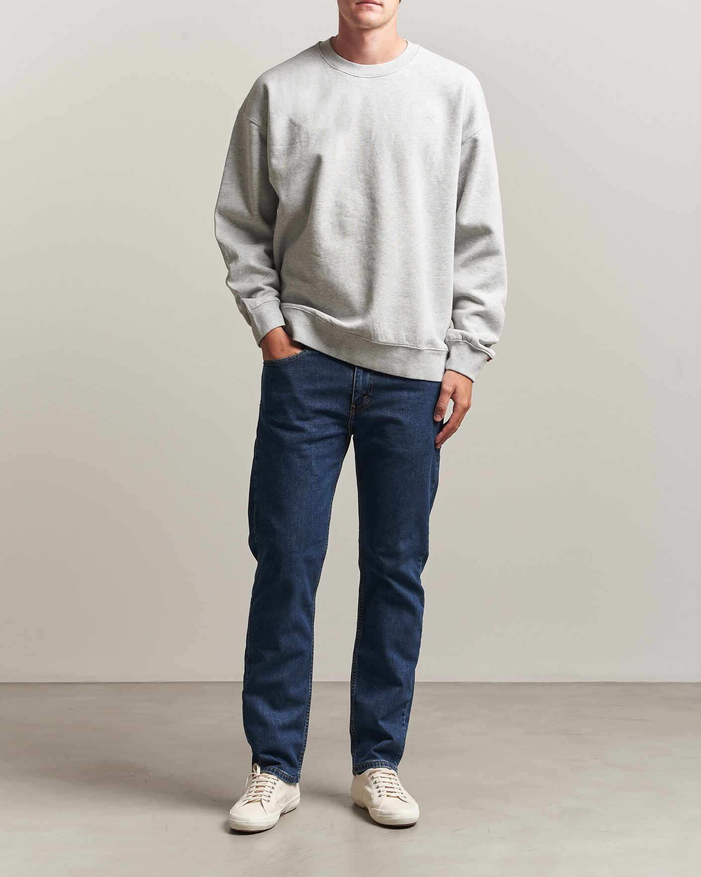 Herr | Tröjor | Levi's | Authentic Crew Neck Sweatshirt Light Grey Heather