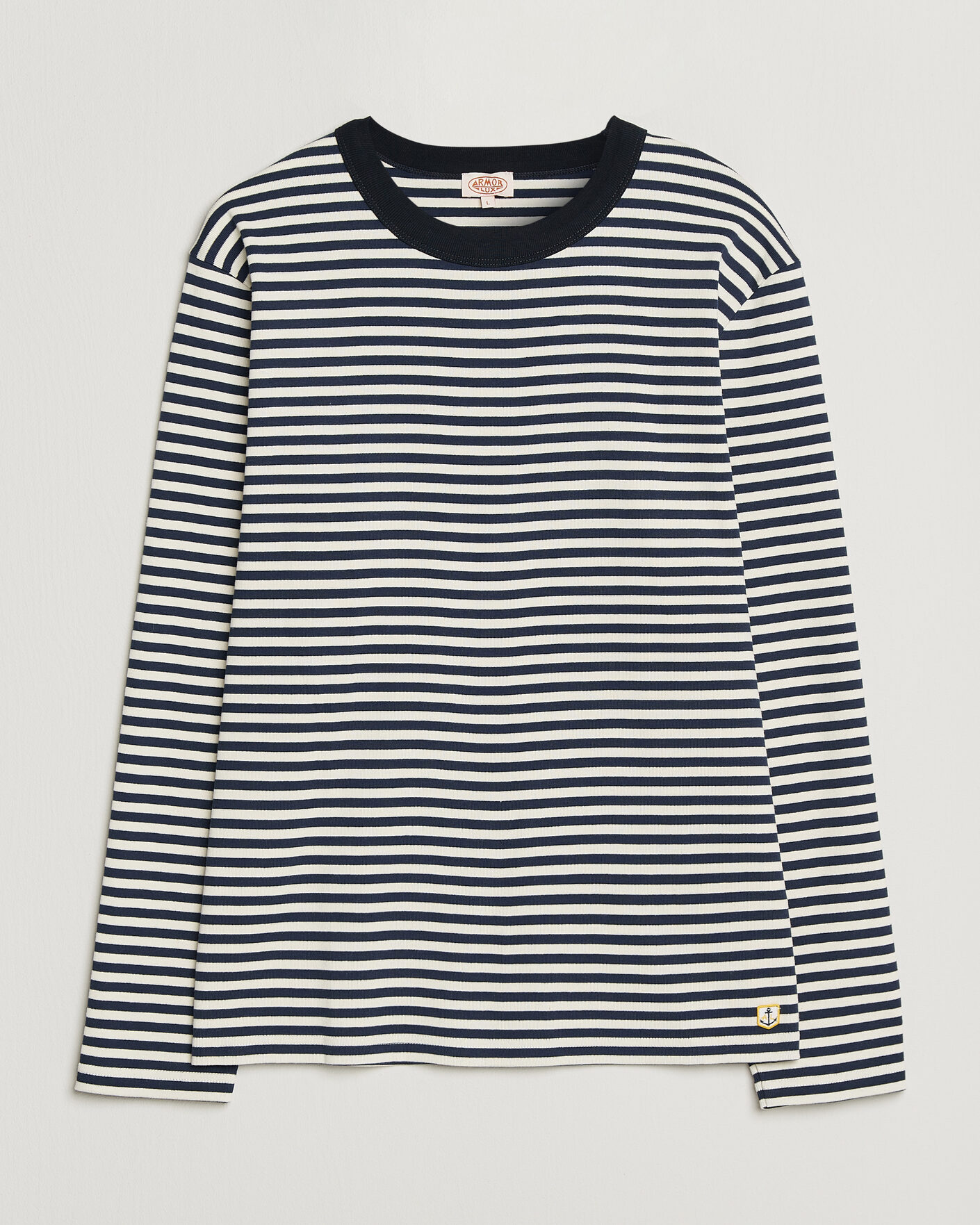 Herr | T-Shirts | Armor-lux | Héritage Striped Long Sleeve T-Shirt Marine/Milk