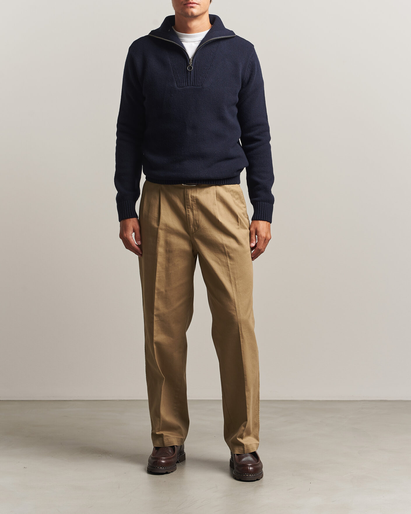 Herr | Tröjor | Armor-lux | Wool Knitted Half Zip Navy