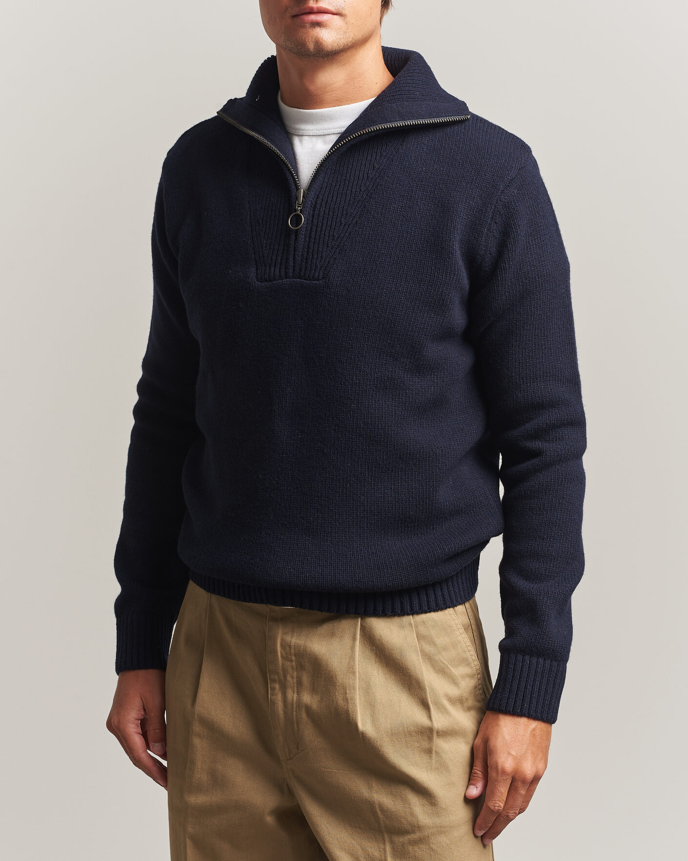 Herr | Tröjor | Armor-lux | Wool Knitted Half Zip Navy