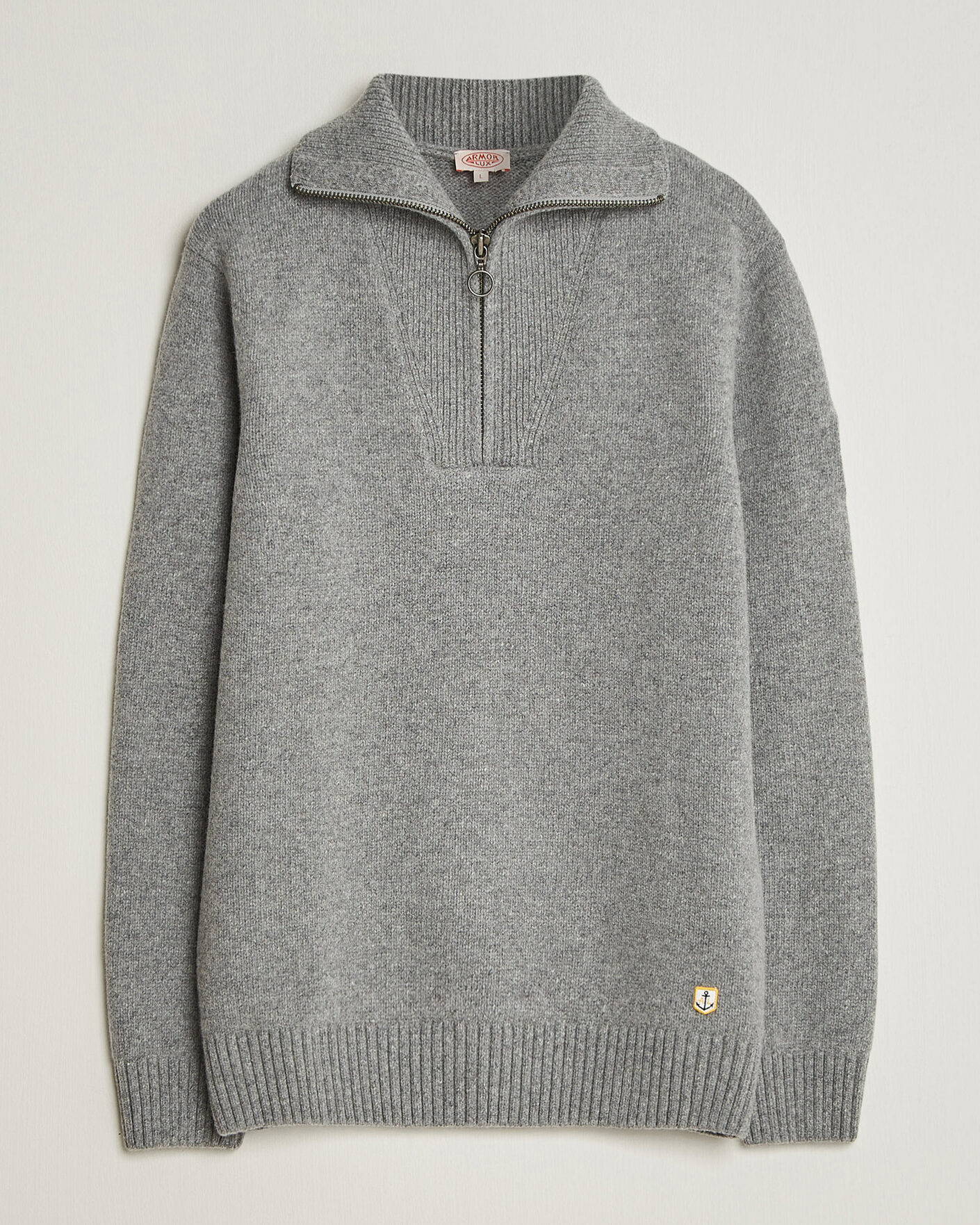 Herr | Tröjor | Armor-lux | Wool Knitted Half Zip Slate