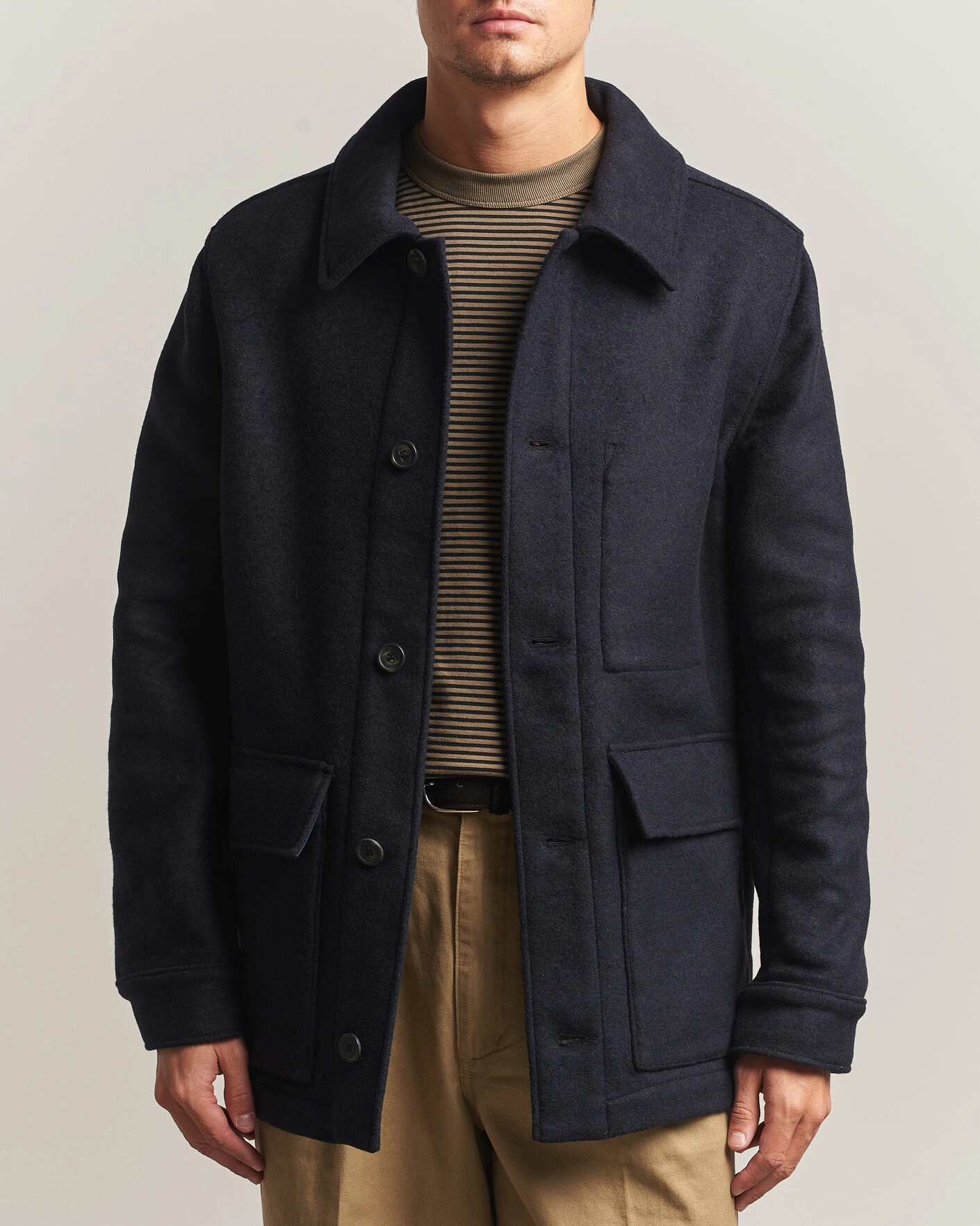 Herr | Jackor | Armor-lux | Wool Shirt Jacket Rich Navy