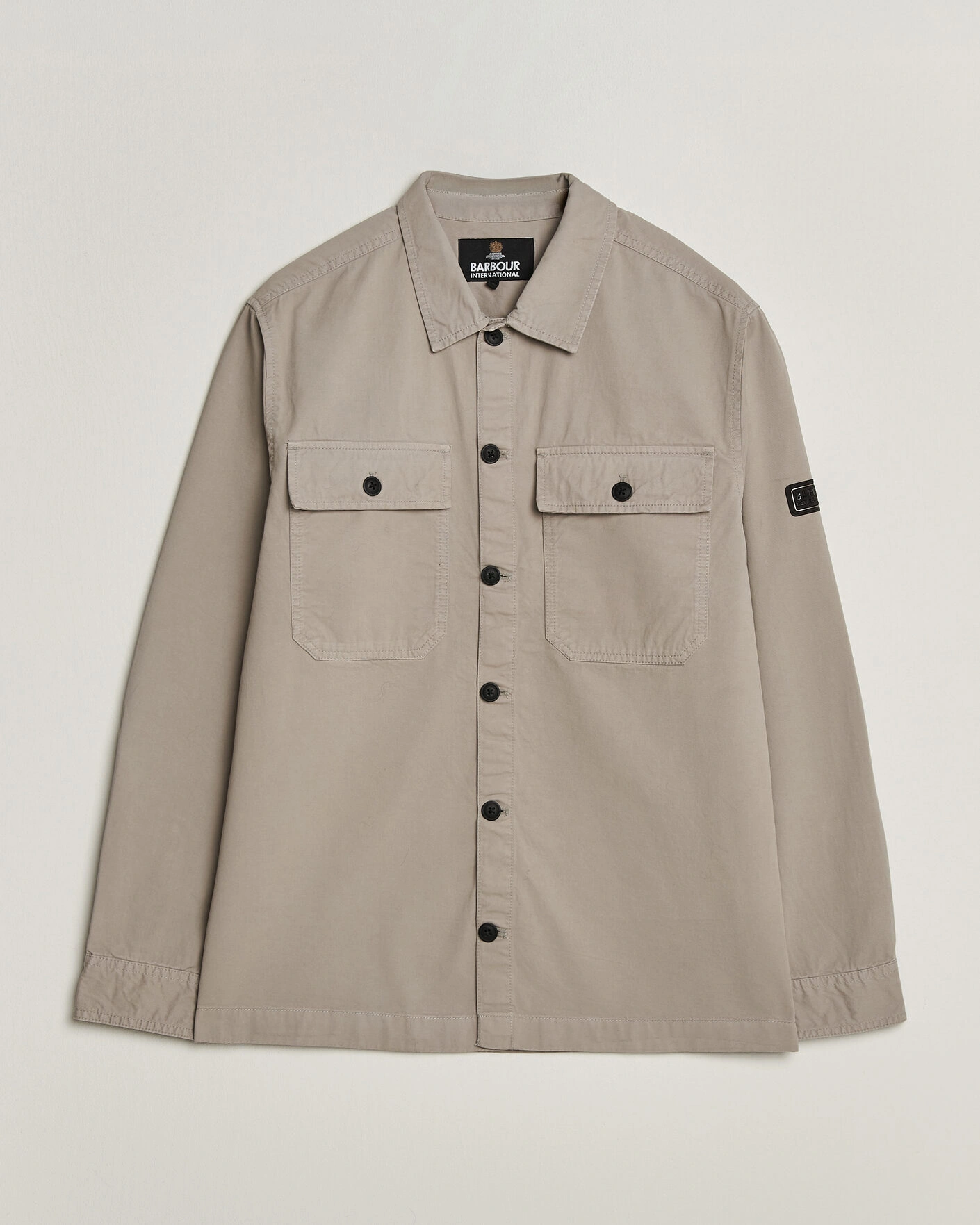 Herr | Skjortor | Barbour International | Arlo Cotton Overshirt Concrete