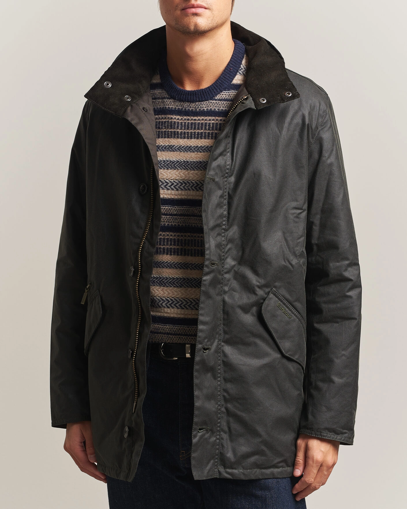 Herr | Jackor | Barbour Lifestyle | Modern Powell Wax Jacket Sage