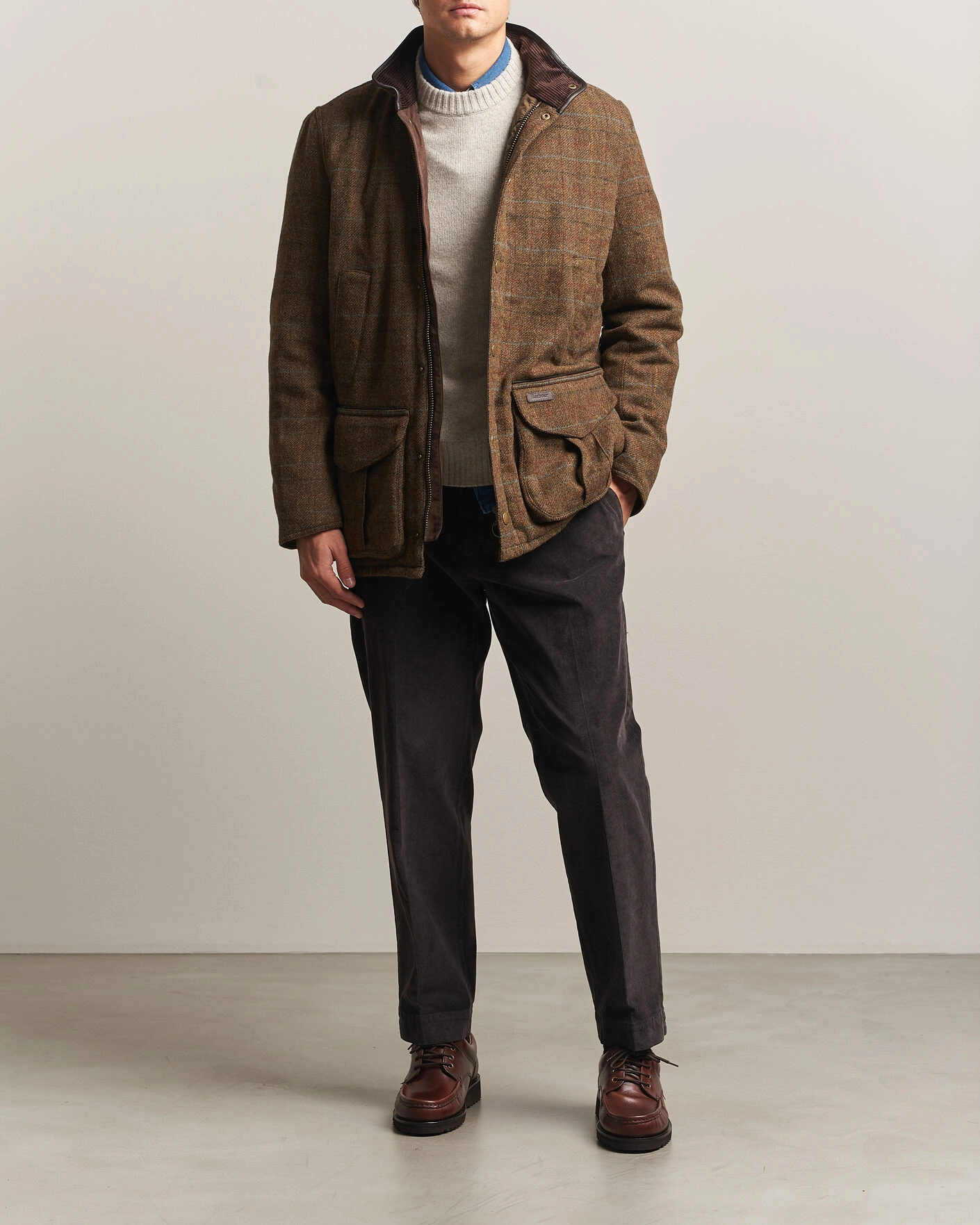 Herr | Jackor | Barbour Lifestyle | Hereford Tweed Wool Jacket Moss Green