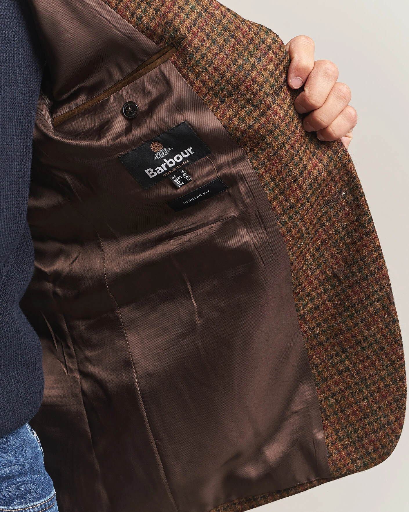 Herr | Kavajer | Barbour Lifestyle | Tindle Moons Houndstooth Blazer Brown