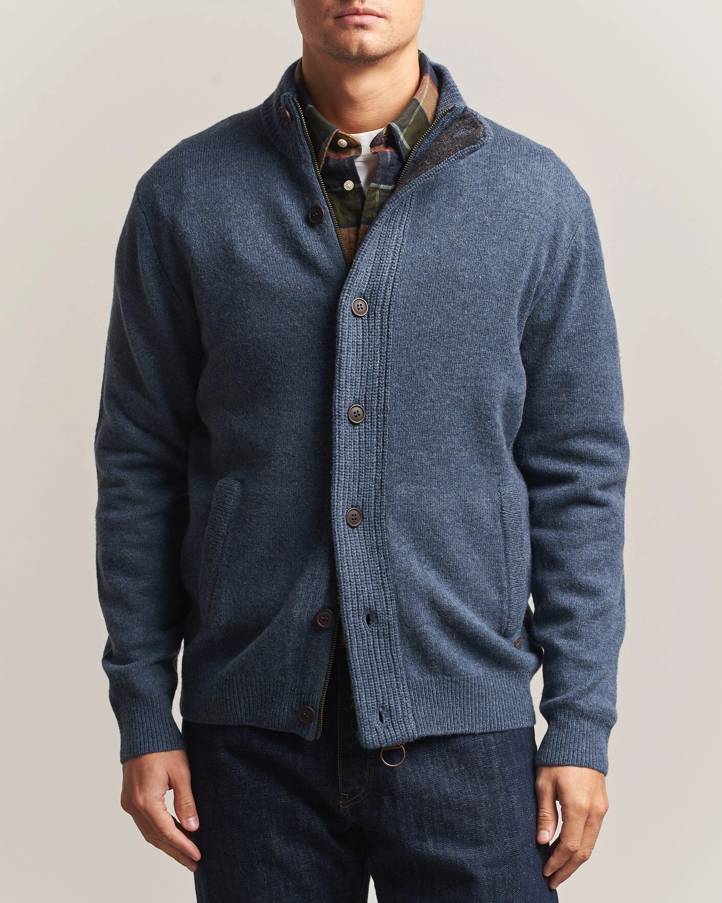 Herr | Tröjor | Barbour Lifestyle | Essential Patch Zip Through Cardigan Dark Indigo