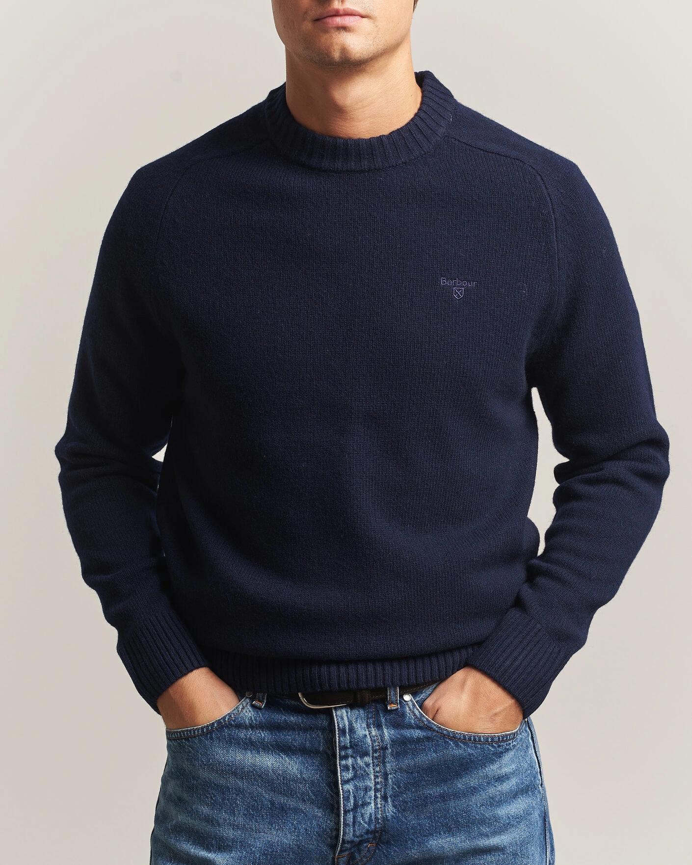 Herr | Tröjor | Barbour Lifestyle | Newtown Lambswool Crewneck Navy