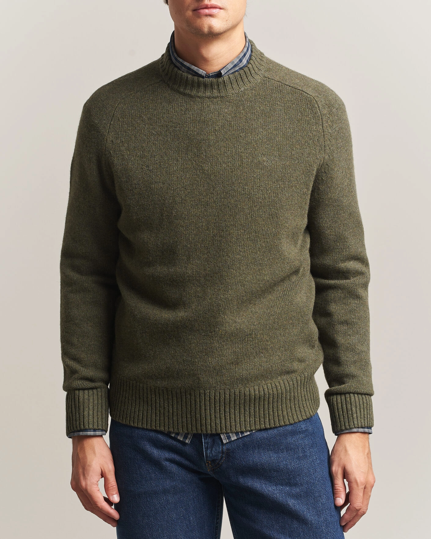 Herr | Tröjor | Barbour Lifestyle | Newtown Lambswool Crewneck Olive