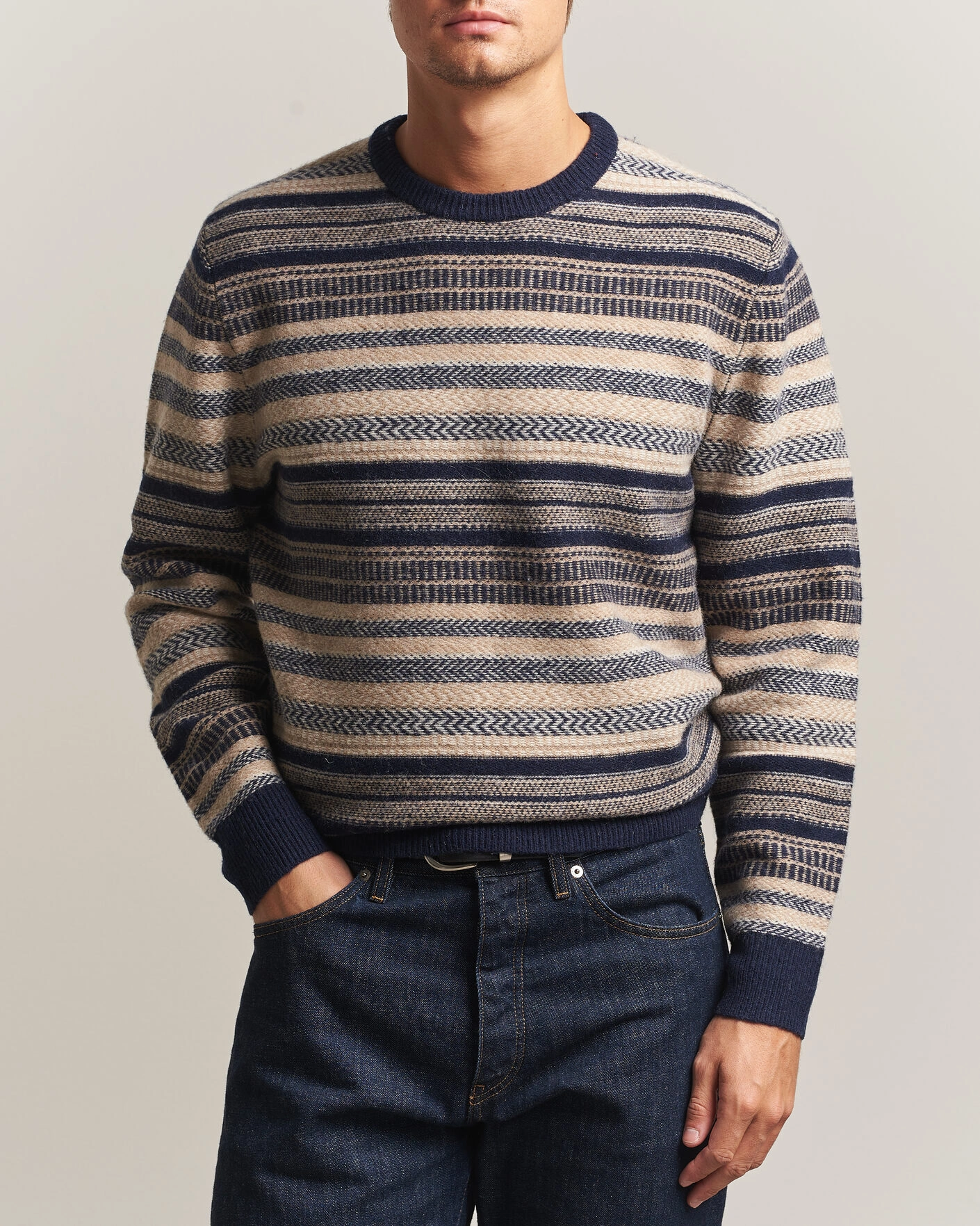 Herr | Tröjor | Barbour Lifestyle | Histed Fairisle Crew Navy