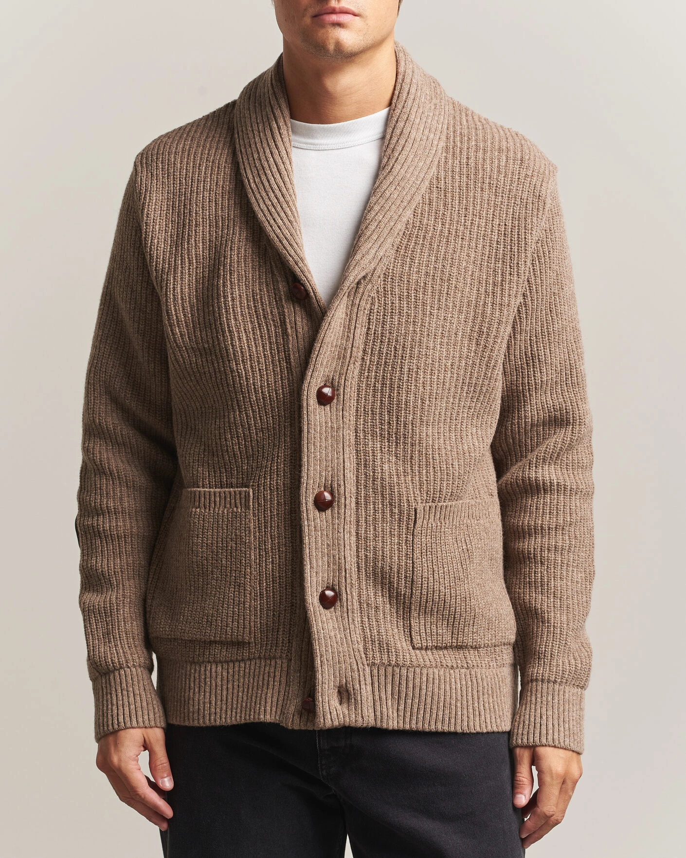 Herr | Tröjor | Barbour Lifestyle | Hartland Knitted Shawl Cardigan Stone